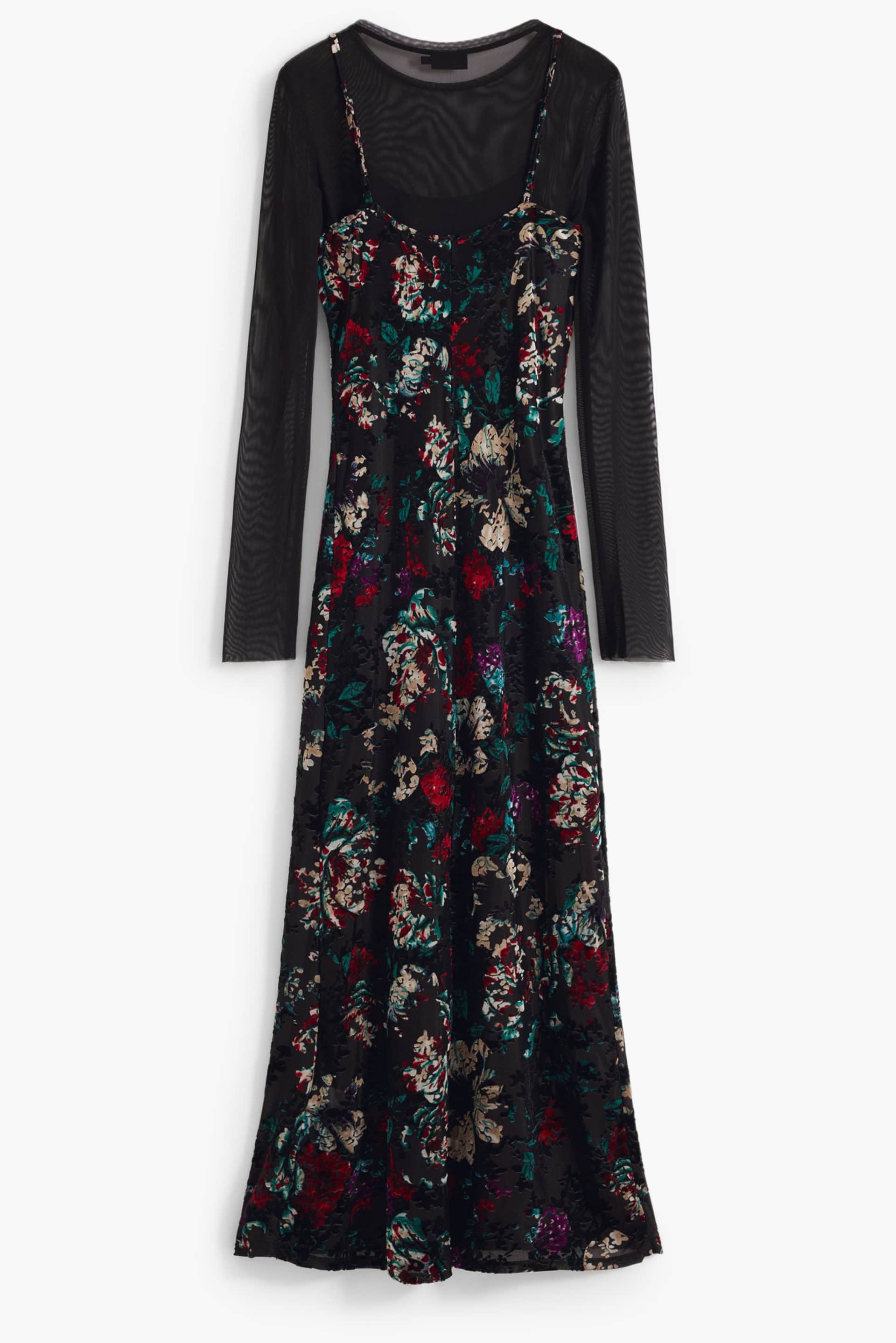 DESIGUAL DAMEN LANG SCHWARZ KLEID