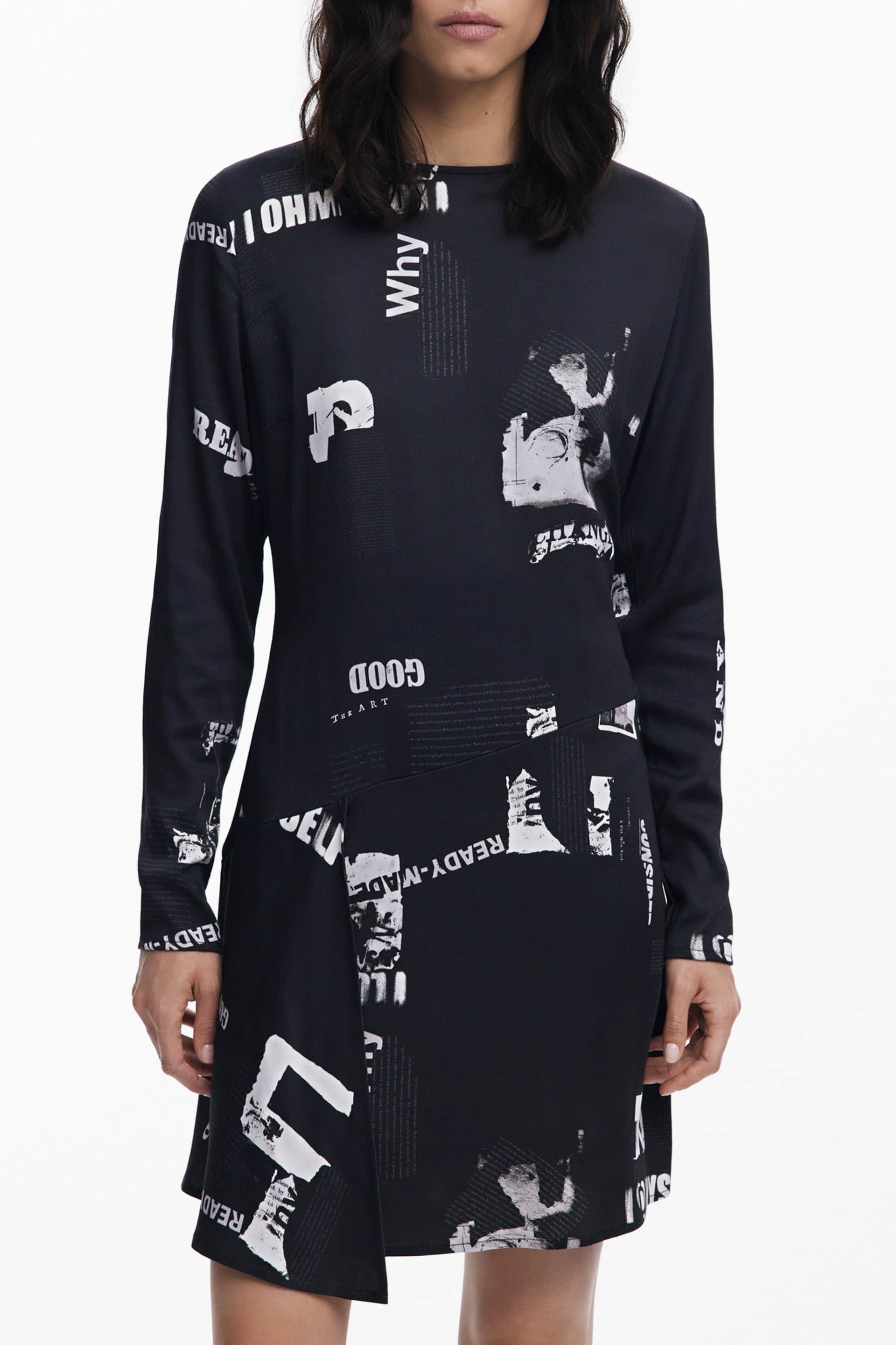DESIGUAL DAMEN KURZ SCHWARZ KLEID