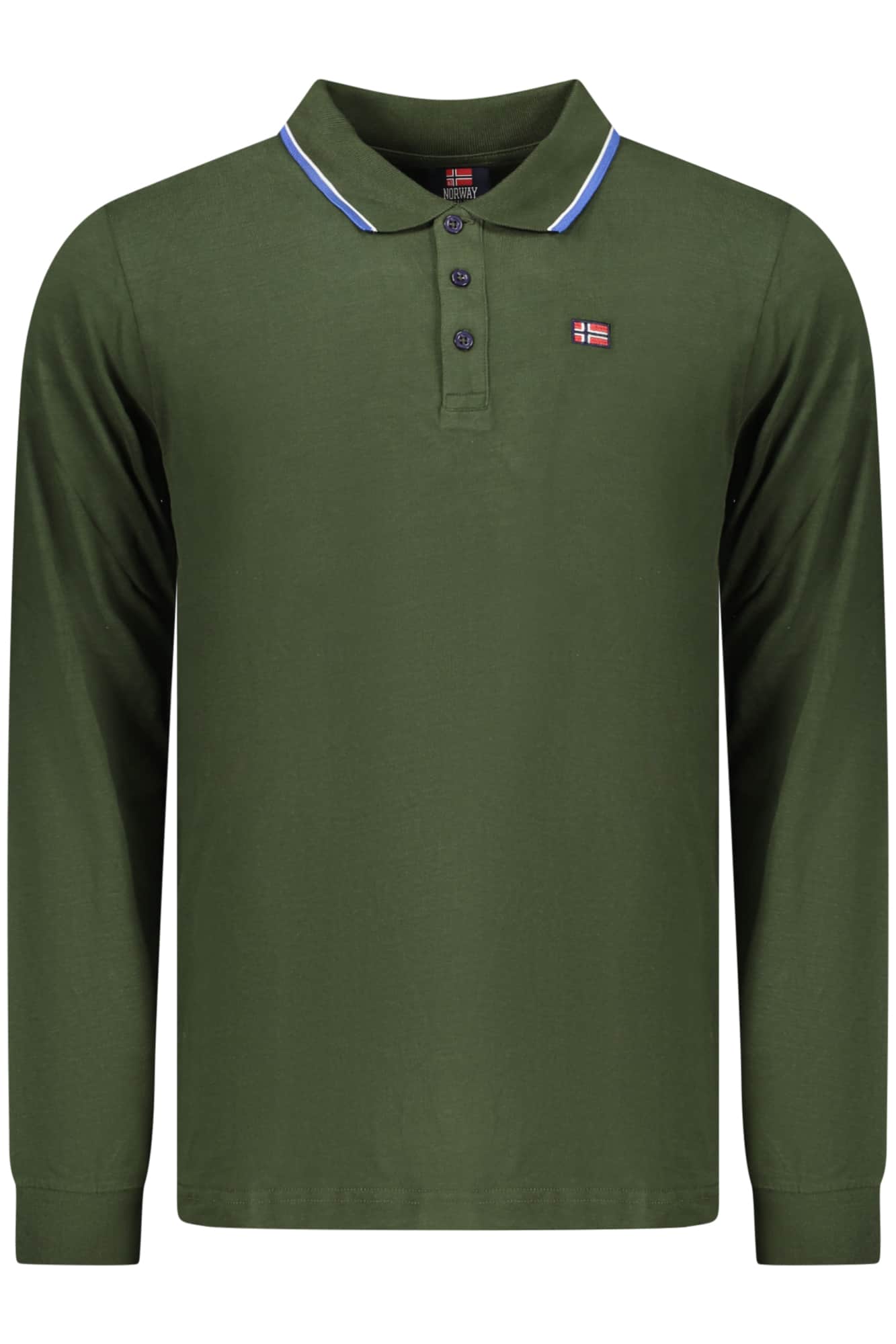NORWAY 1963 HERREN LANGARM POLOSHIRT, BLAU