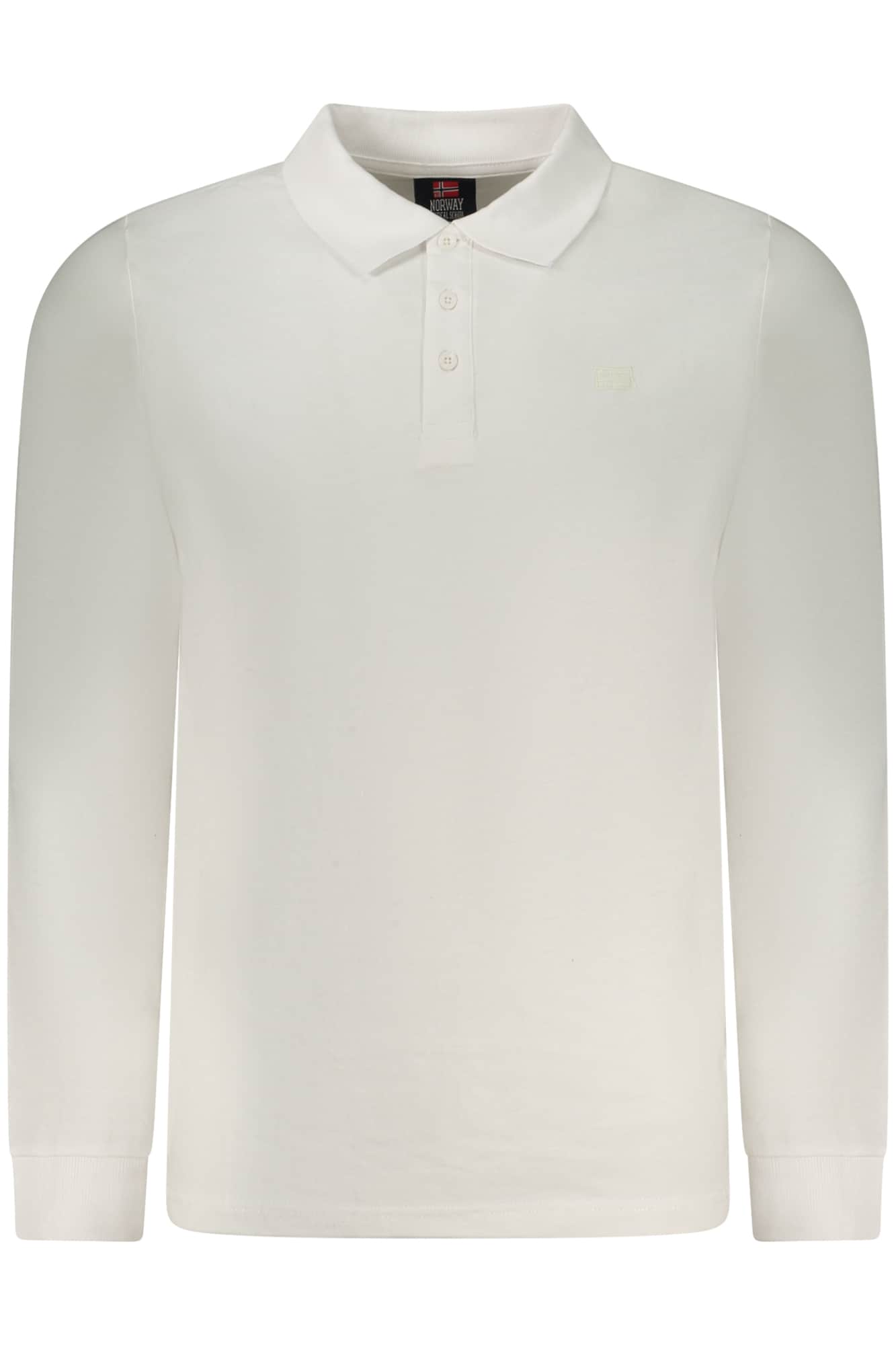 NORWAY 1963 HERREN LANGARM POLOSHIRT WEISS