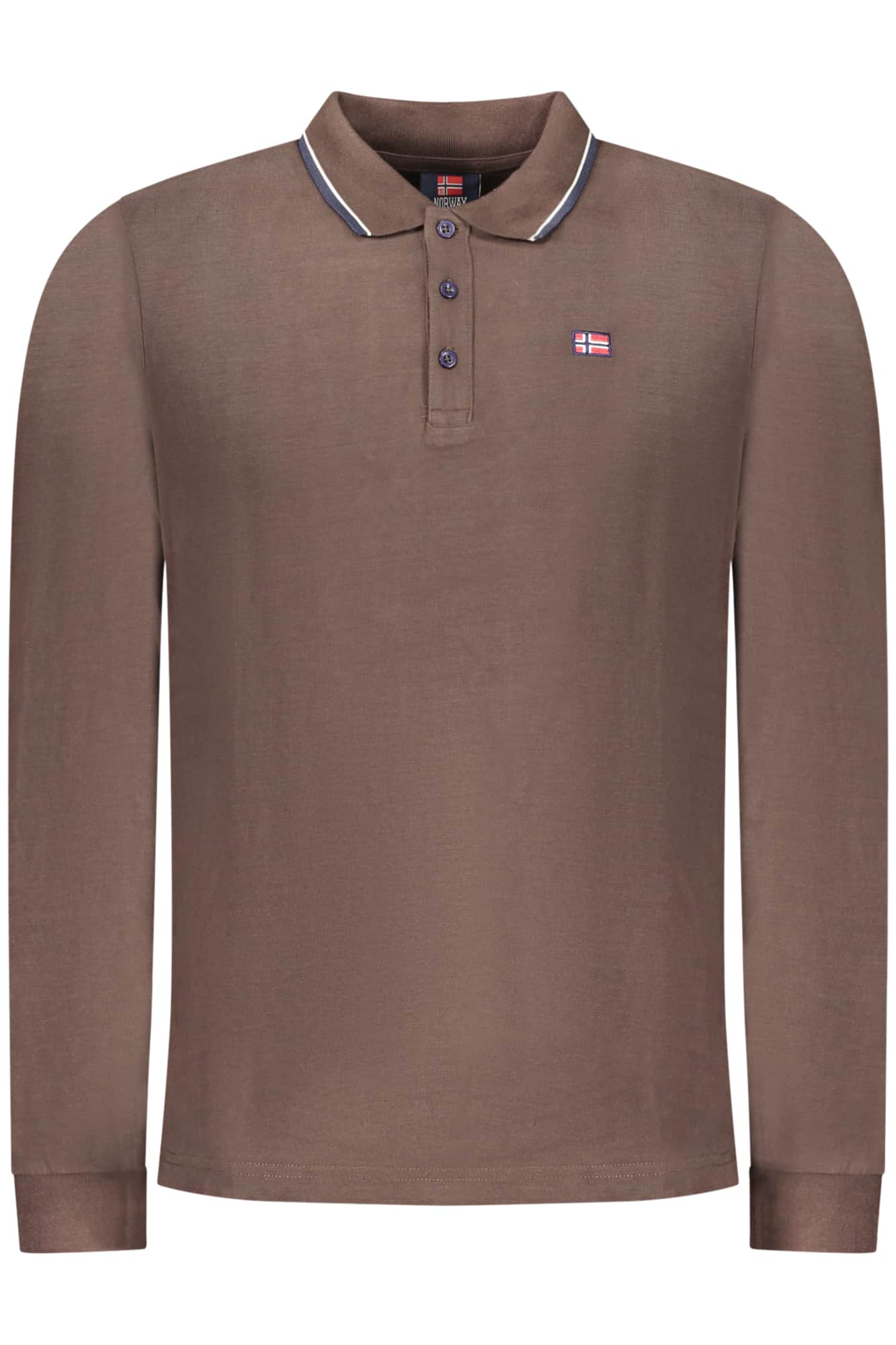 NORWAY 1963 HERREN LANGARM POLOSHIRT, BRAUN