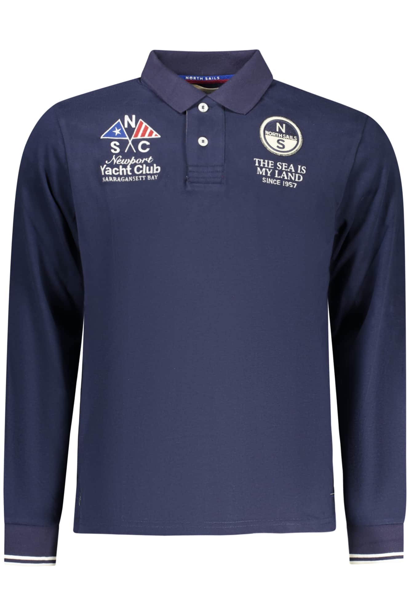 NORTH SAILS HERREN LANGARM POLOSHIRT, BLAU