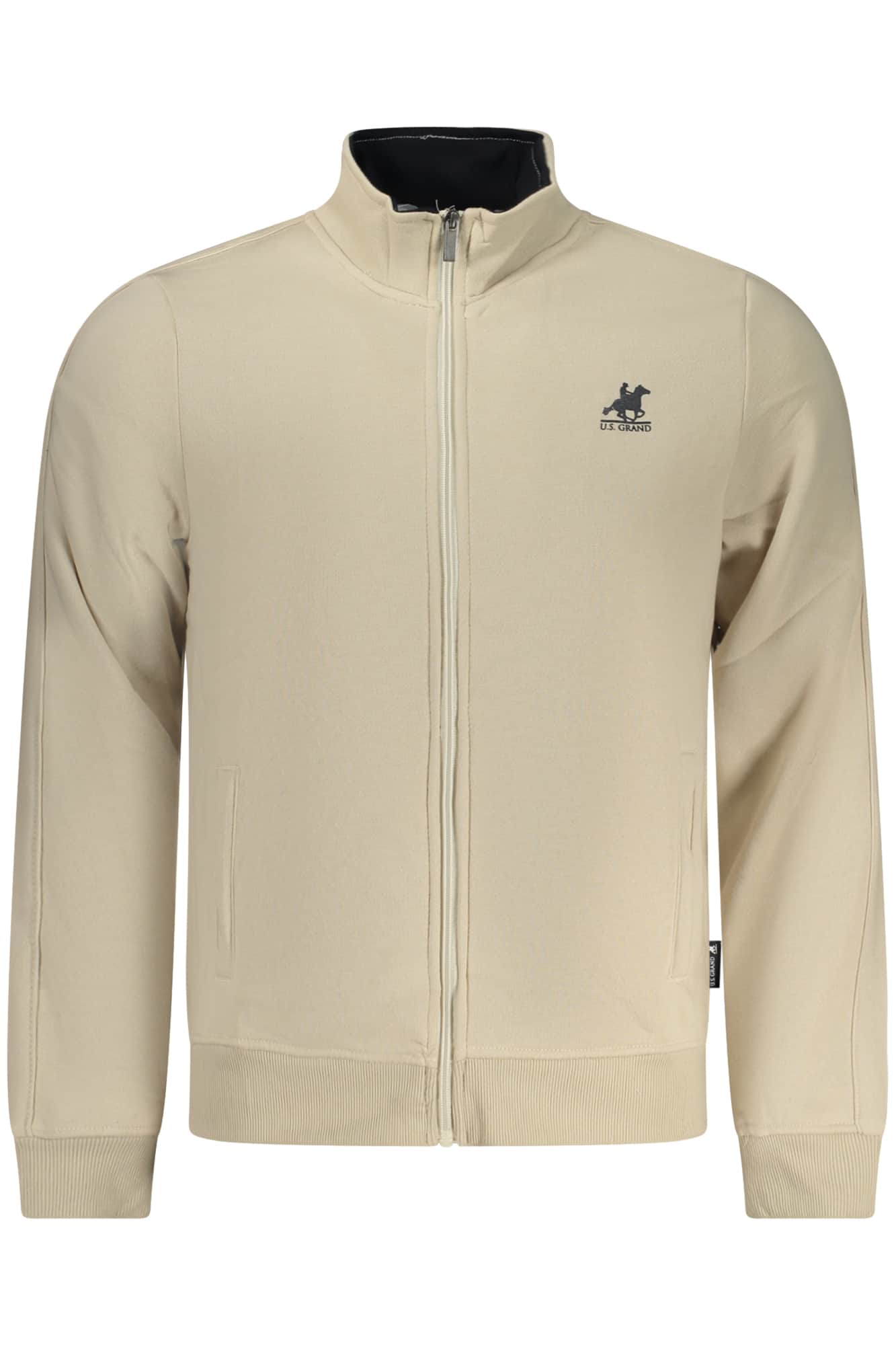 US GRAND HERREN BEIGE MIT REISSVERSCHLUSS SWEATSHIRT