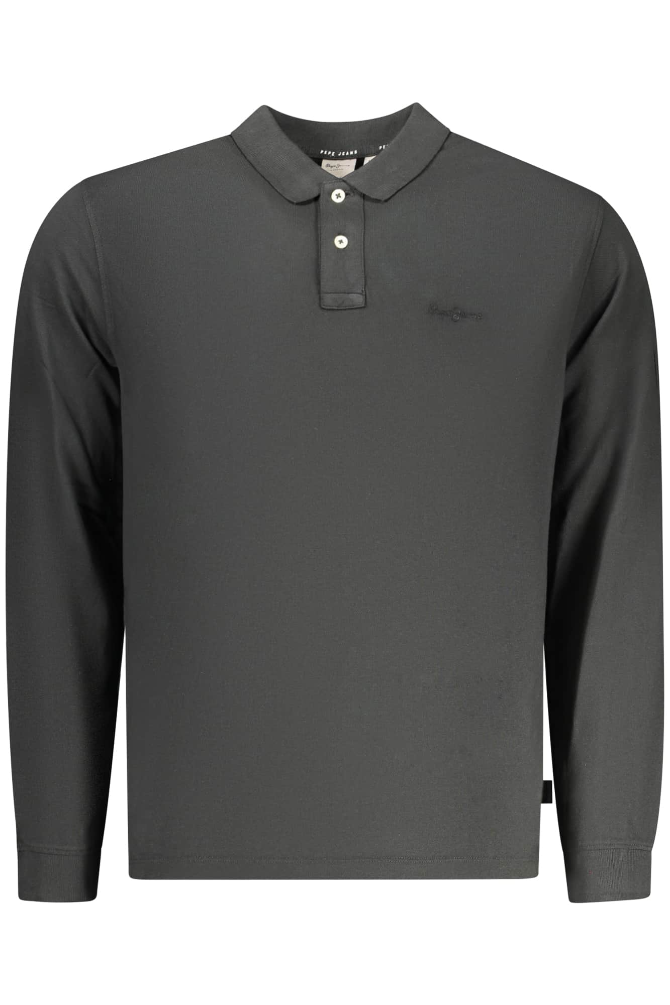 PEPE JEANS HERREN LANGARM POLOSHIRT, SCHWARZ