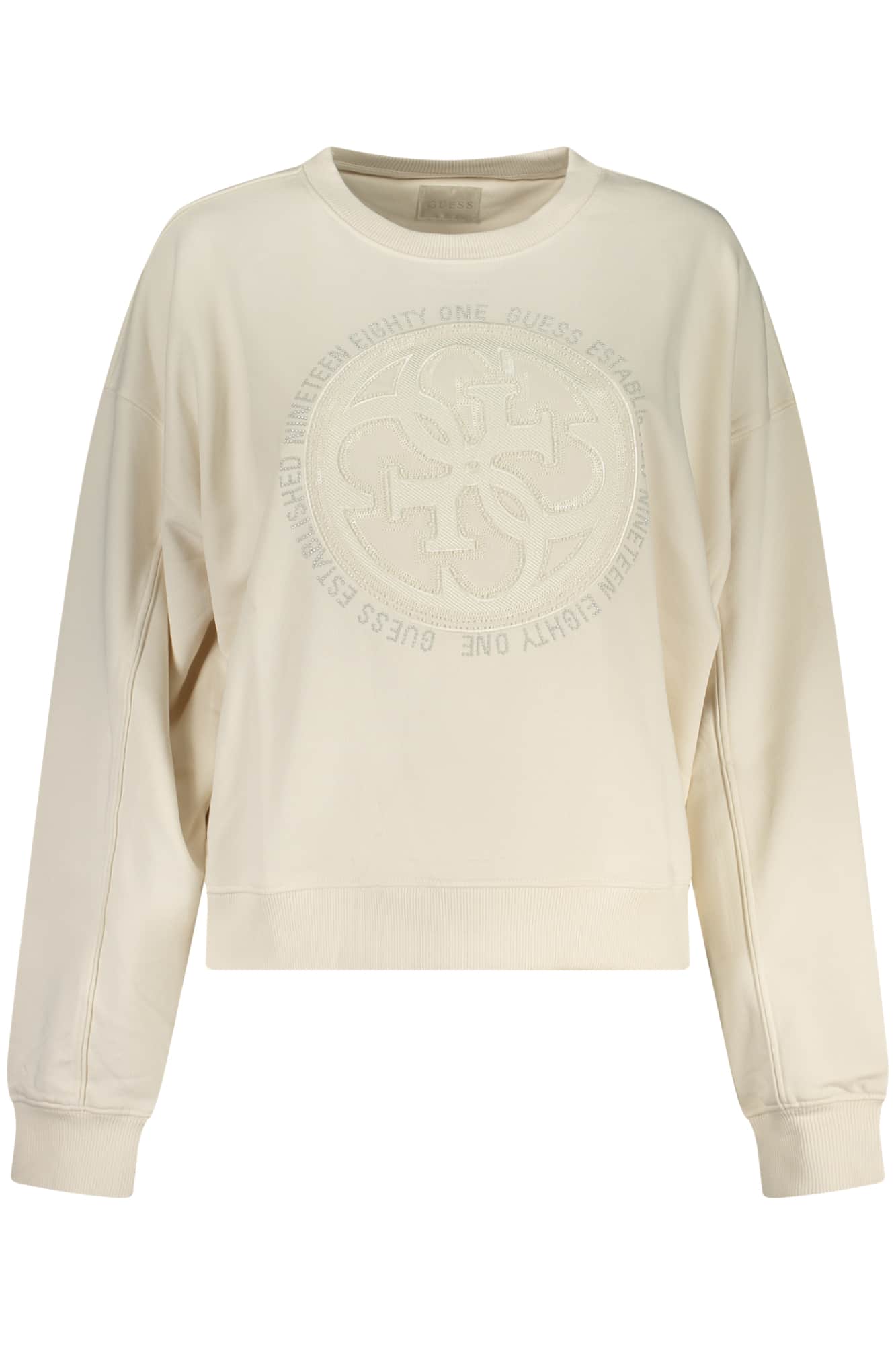 GUESS JEANS DAMEN WEISS MIT REISSVERSCHLUSS SWEATSHIRT