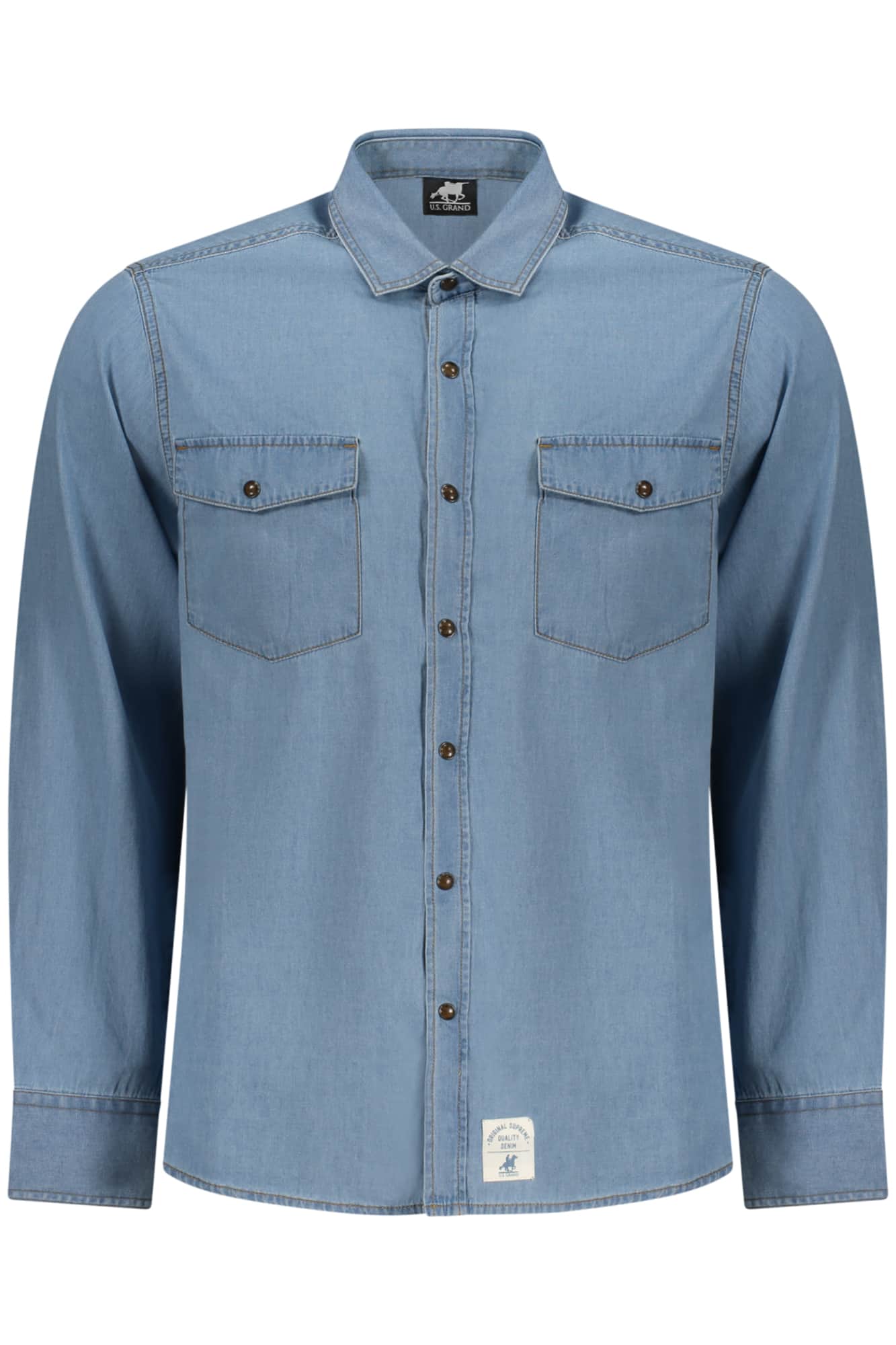 US GRAND HERREN BLAU LANGARM SHIRT