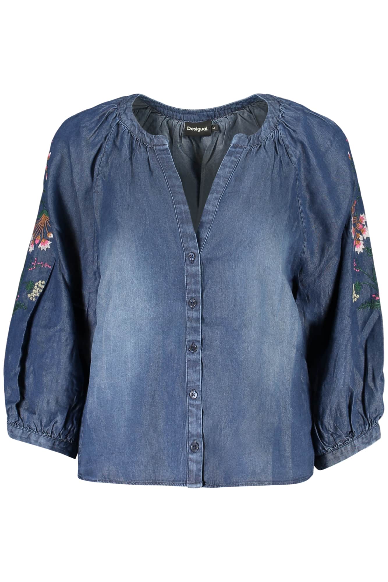DESIGUAL DAMEN LANGARM SHIRT, BLAU