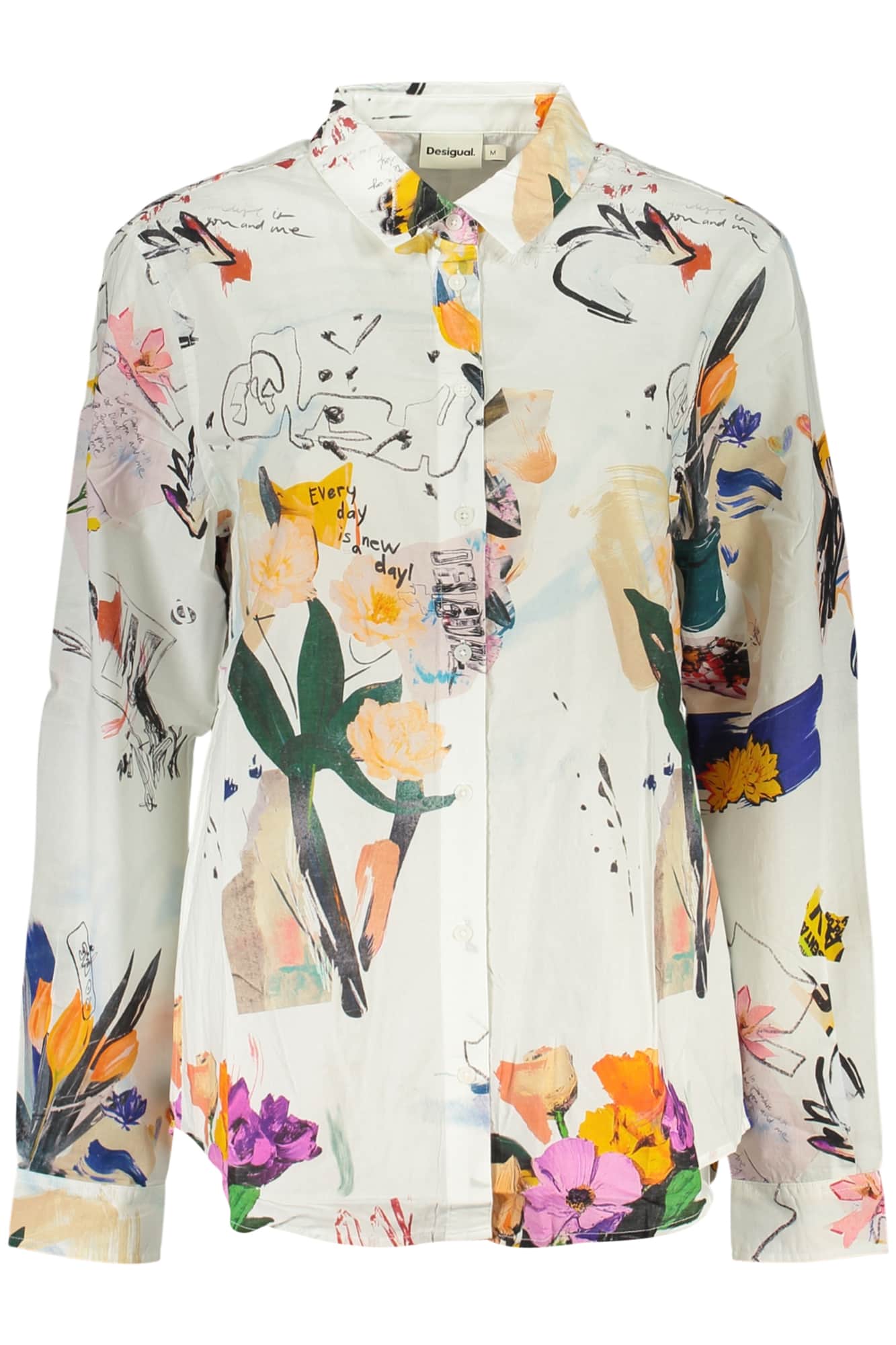 DESIGUAL DAMEN LANGARM SHIRT WEISS