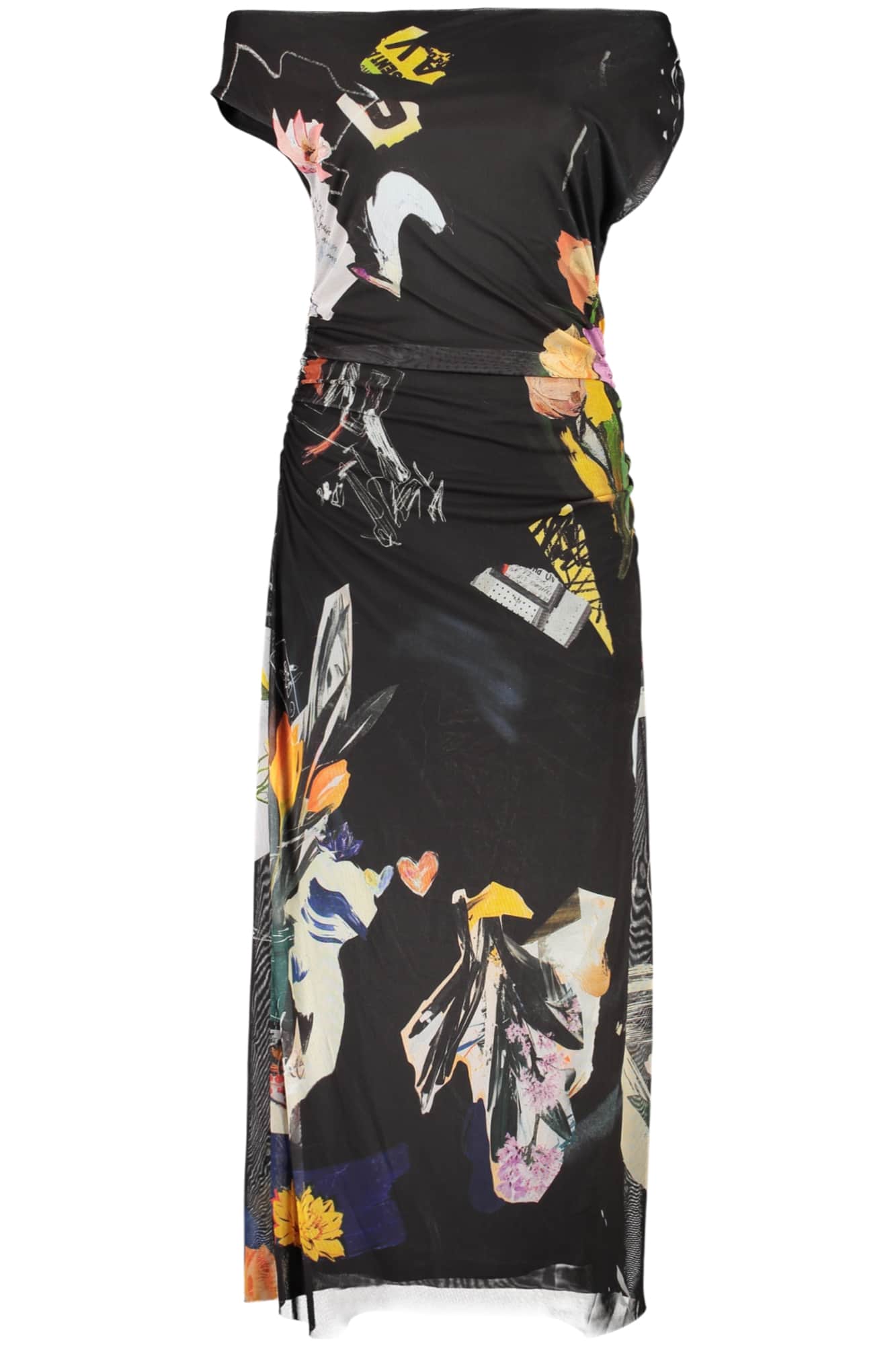 DESIGUAL DAMEN LANG SCHWARZ KLEID