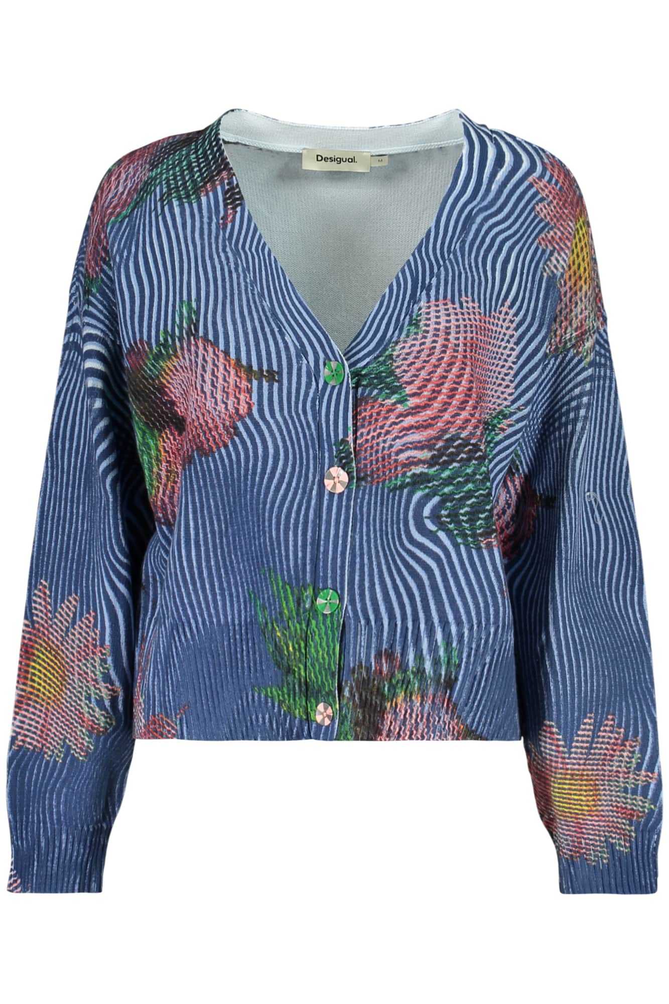 DESIGUAL DAMEN BLAU STRICKJACKE
