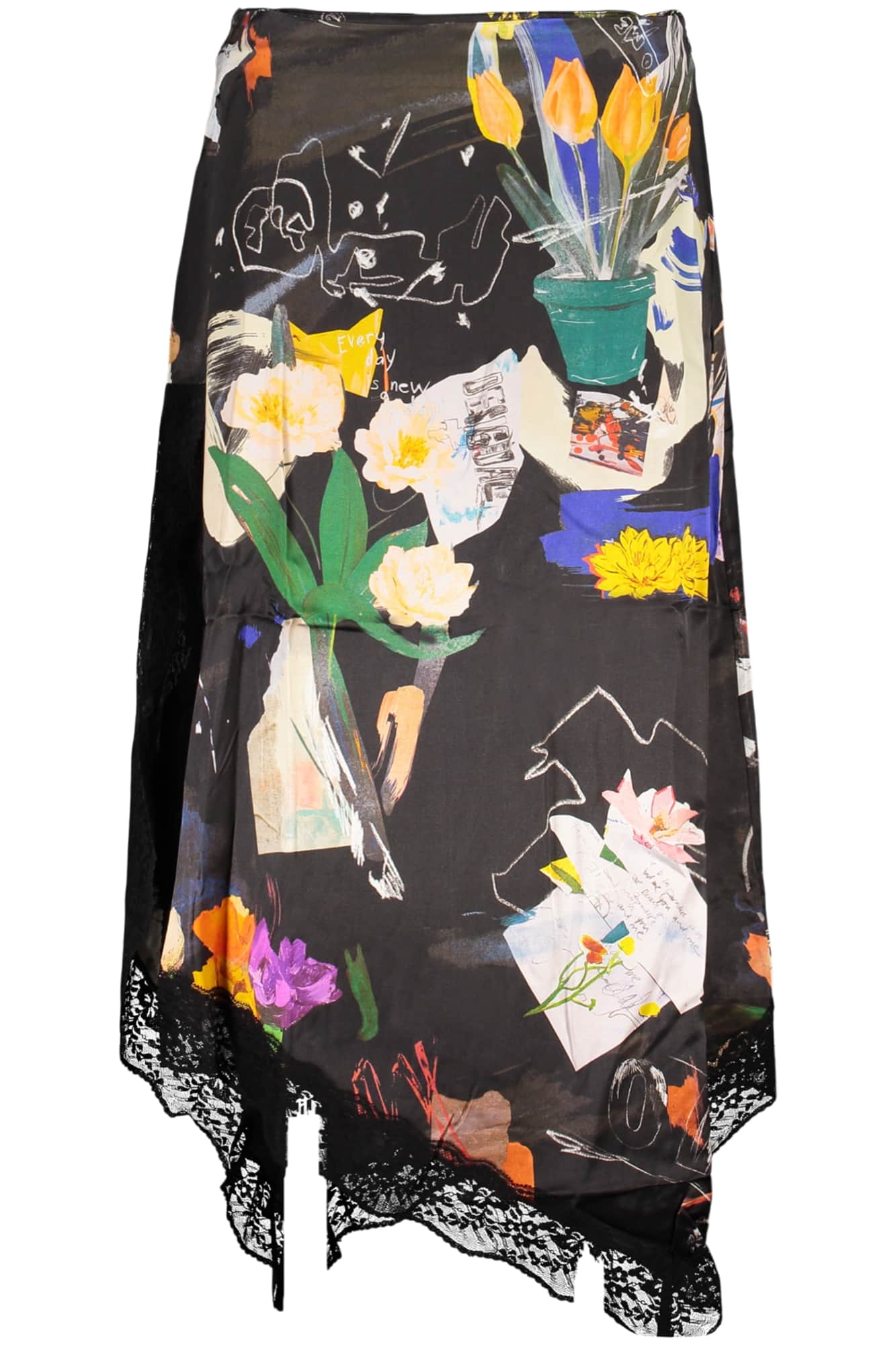 DESIGUAL DAMEN LANG ROCK SCHWARZ