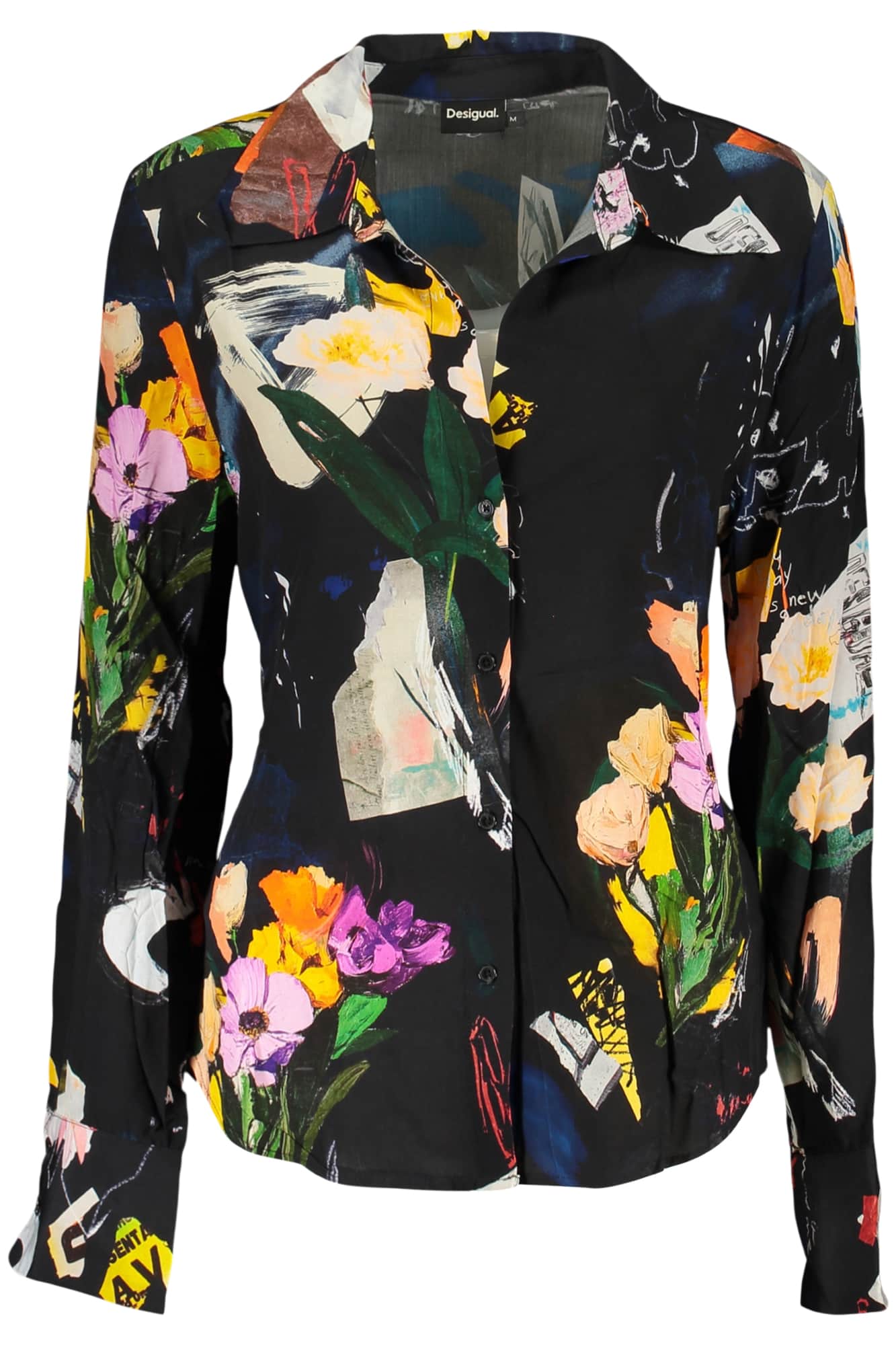 DESIGUAL DAMEN LANGARM SHIRT, SCHWARZ