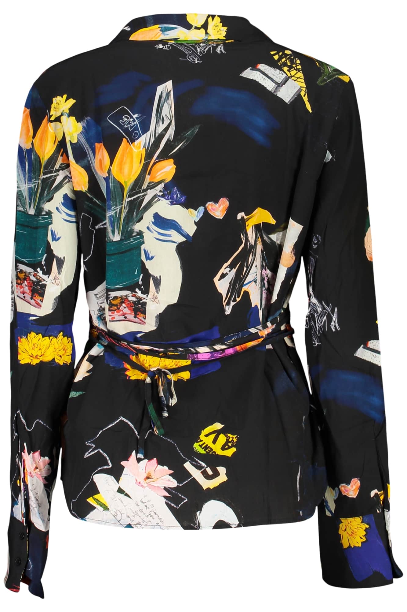 DESIGUAL DAMEN LANGARM SHIRT, SCHWARZ