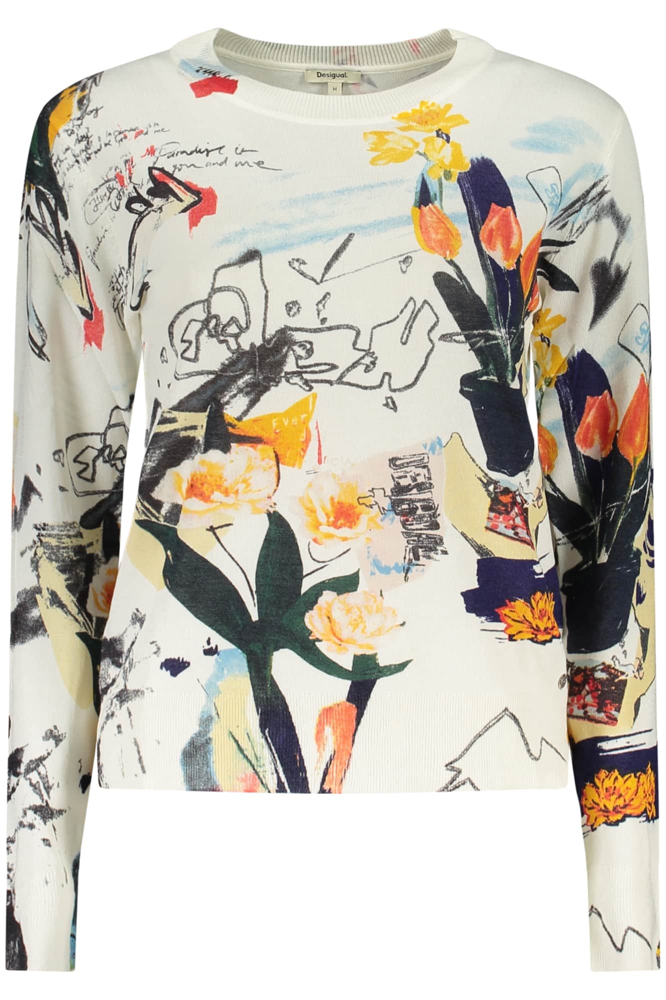 DESIGUAL DAMEN WEISS PULLOVER