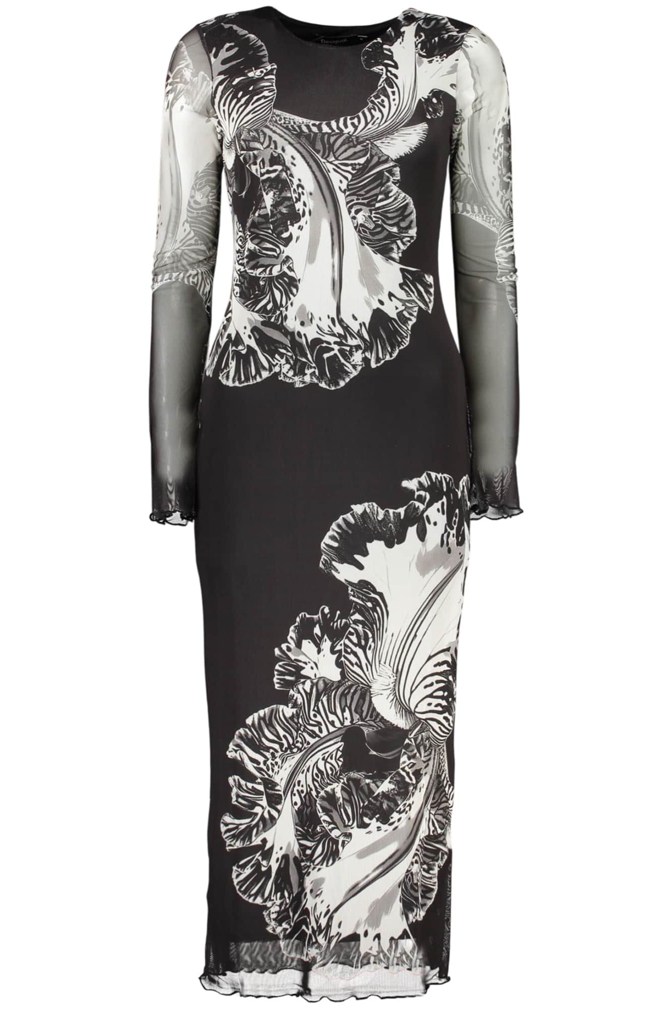 DESIGUAL DAMEN LANG SCHWARZ KLEID