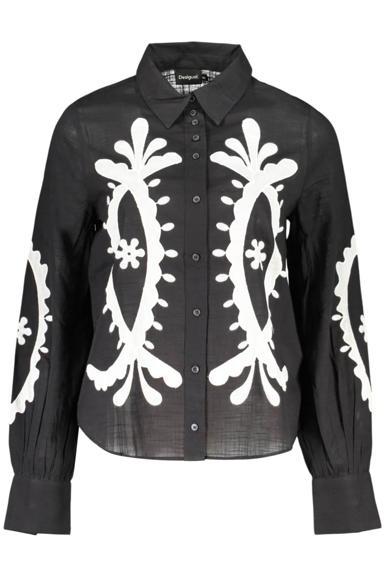 DESIGUAL DAMEN LANGARM SHIRT, SCHWARZ