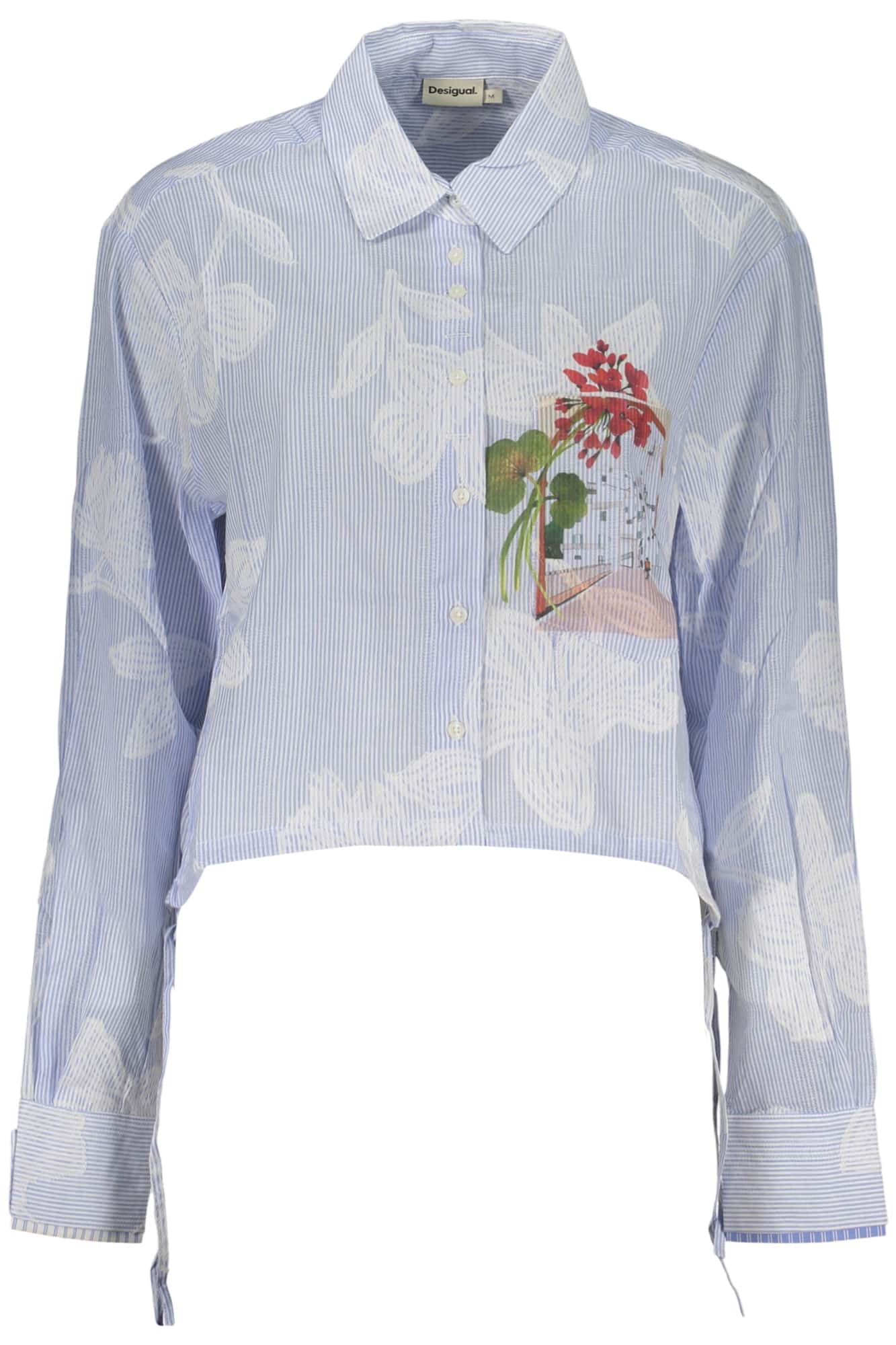 DESIGUAL DAMEN LANGARM SHIRT, BLAU