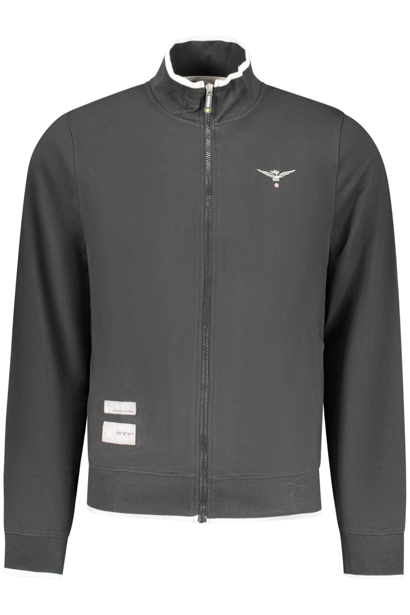 MILITARY ACADEMY HERREN WEISS MIT REISSVERSCHLUSS SWEATSHIRT
