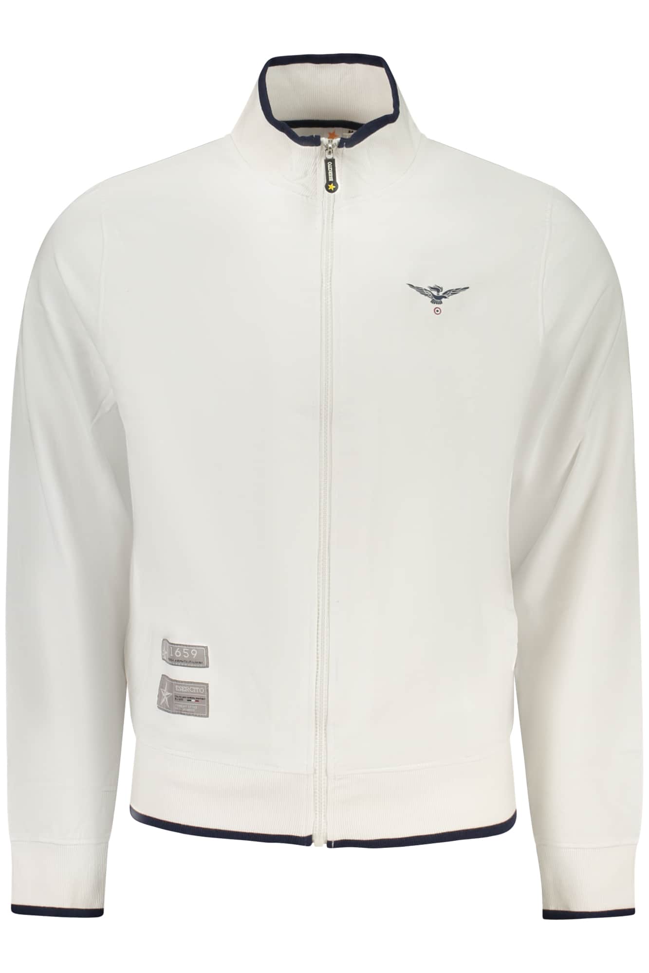 MILITARY ACADEMY HERREN WEISS MIT REISSVERSCHLUSS SWEATSHIRT