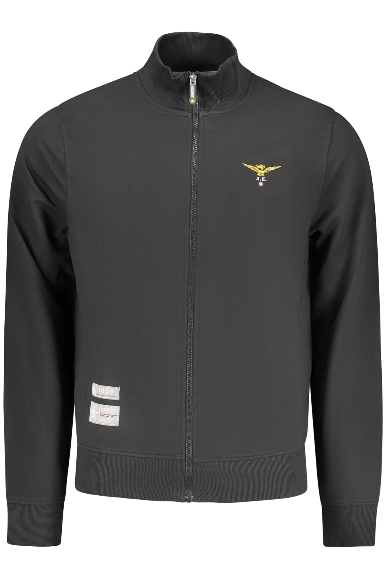 MILITARY ACADEMY HERREN SCHWARZ MIT REISSVERSCHLUSS SWEATSHIRT