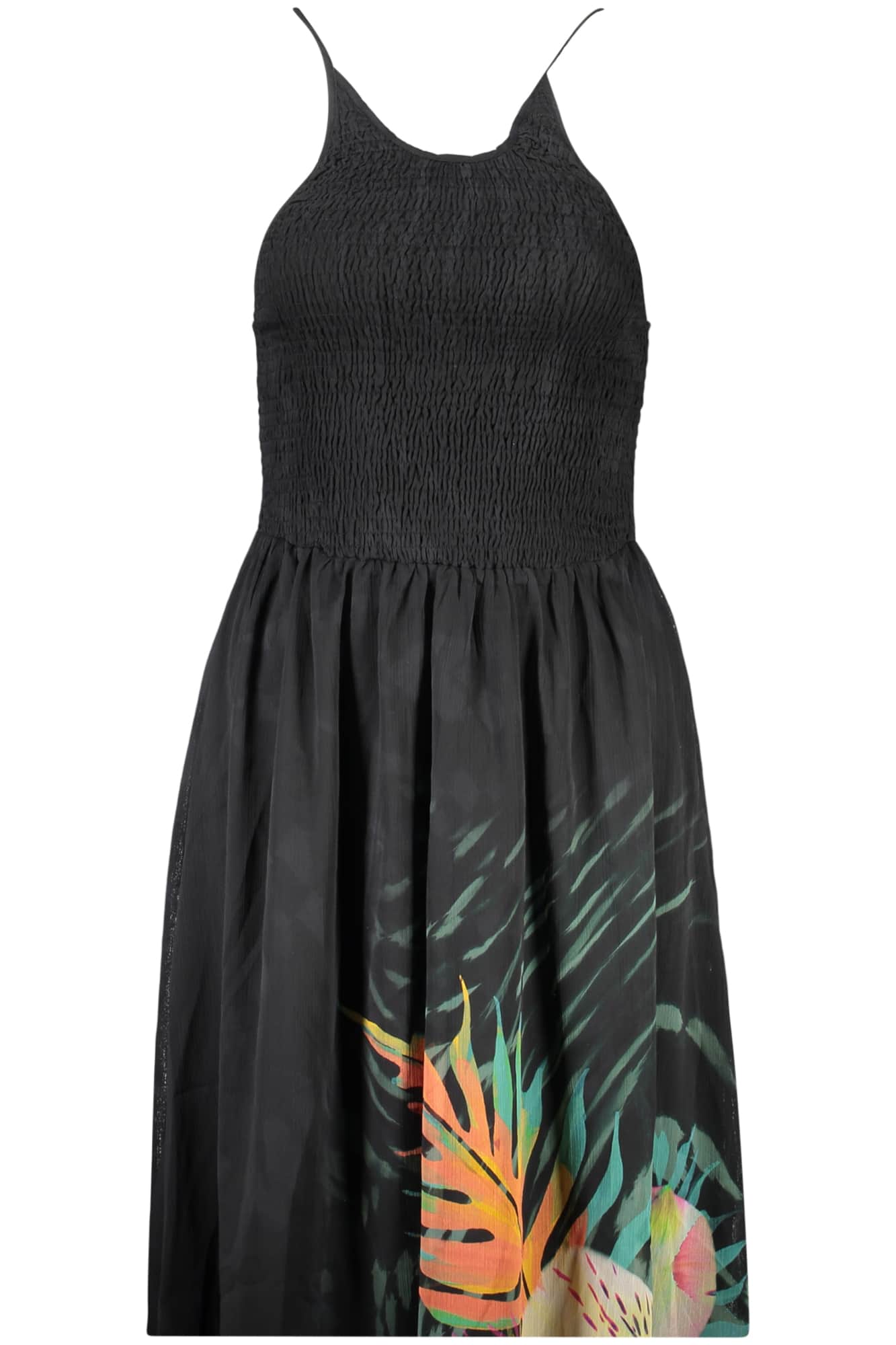 DESIGUAL DAMEN LANG SCHWARZ KLEID