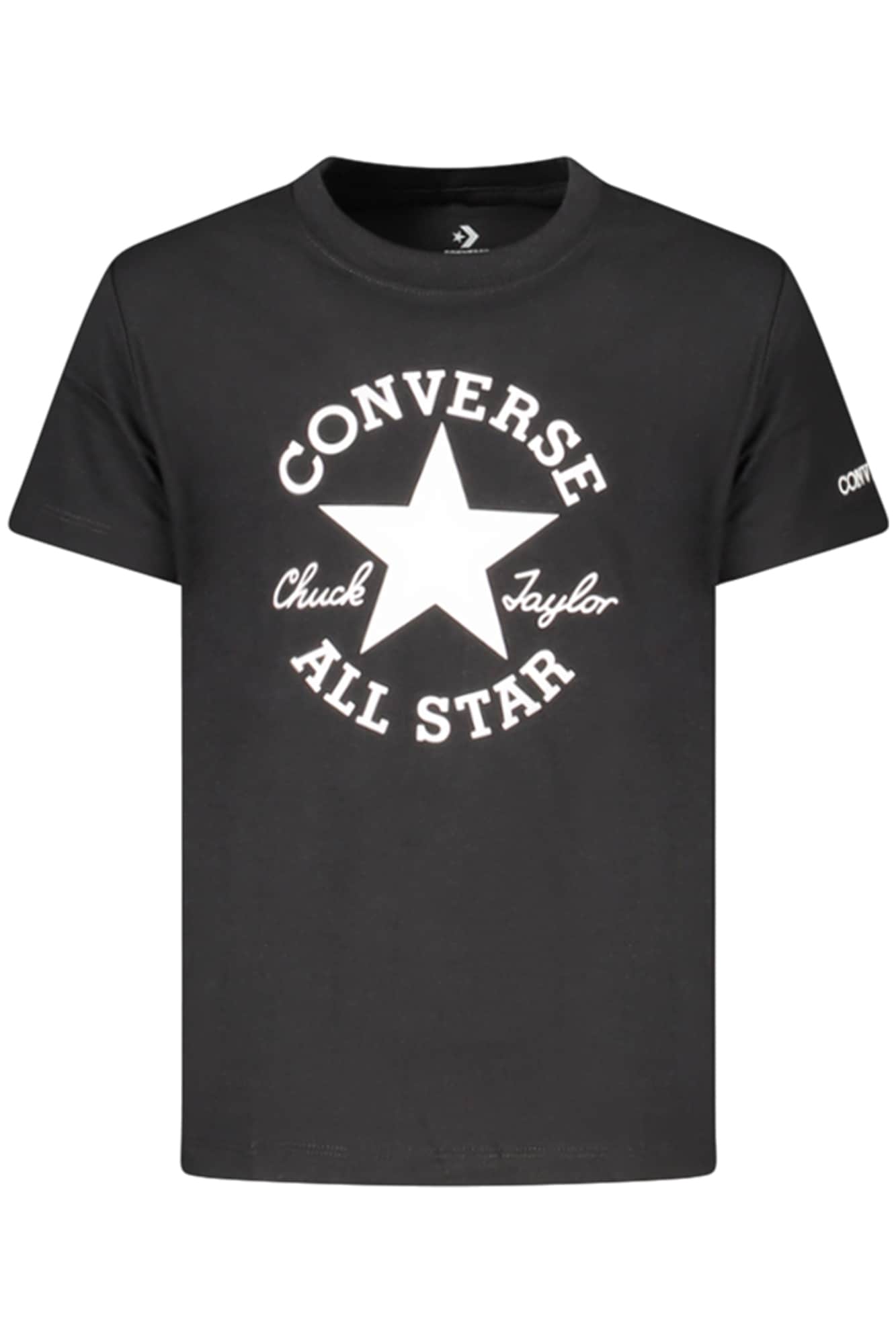 Converse Mädchen Kurzarm T-Shirt, Schwarz