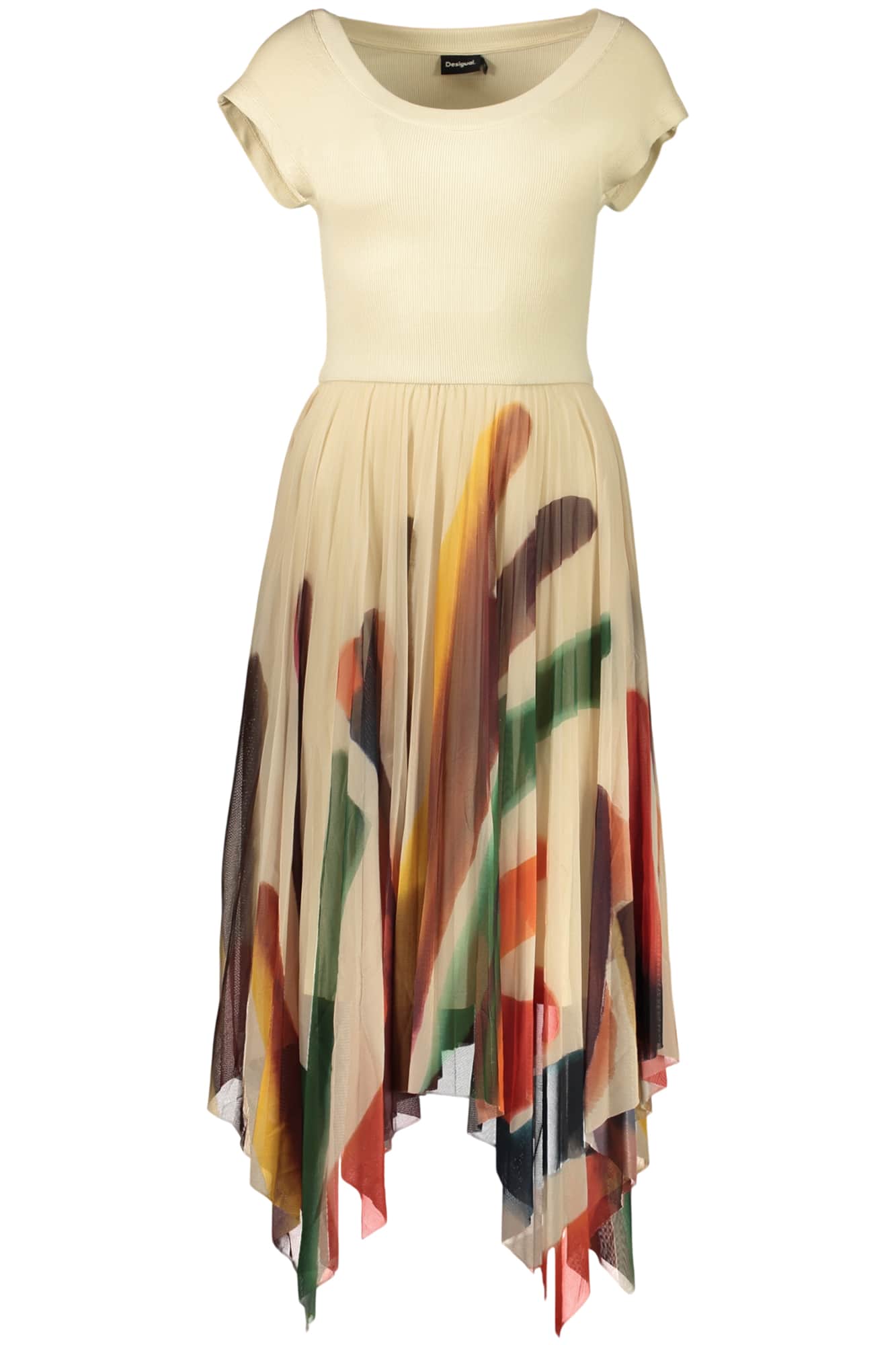 Desigual damen lang kleid in beige
