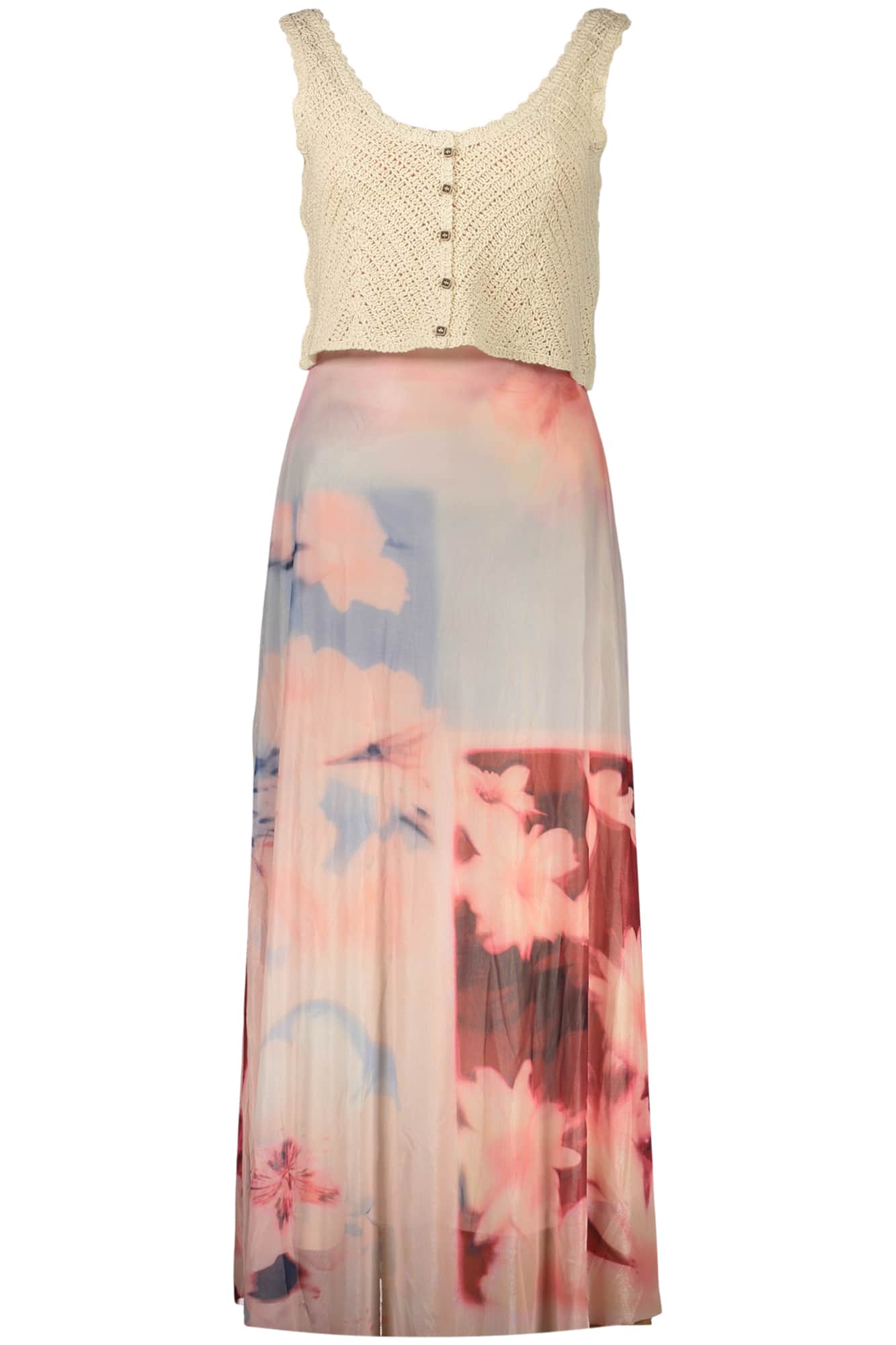 Desigual damen lang rosa kleid