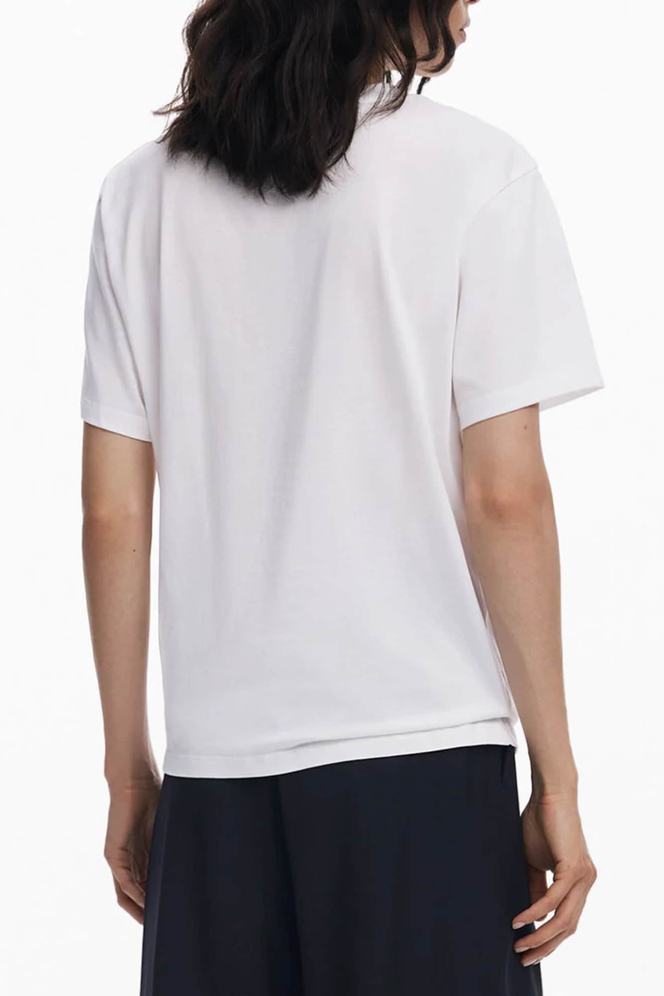 Desigual damen kurzarm t-shirt weiss