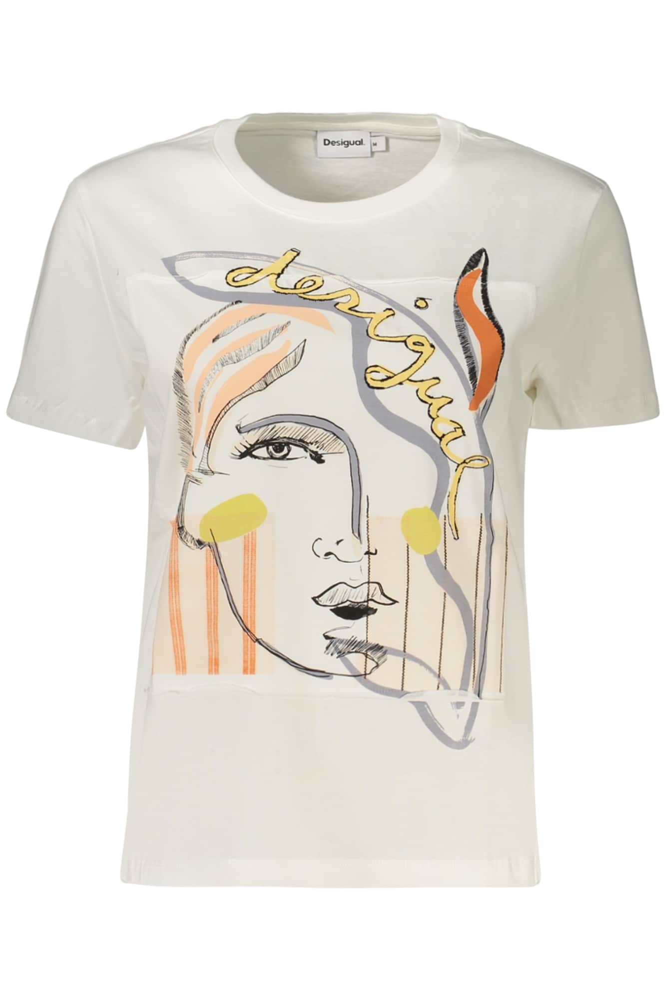 Desigual damen kurzarm t-shirt weiss