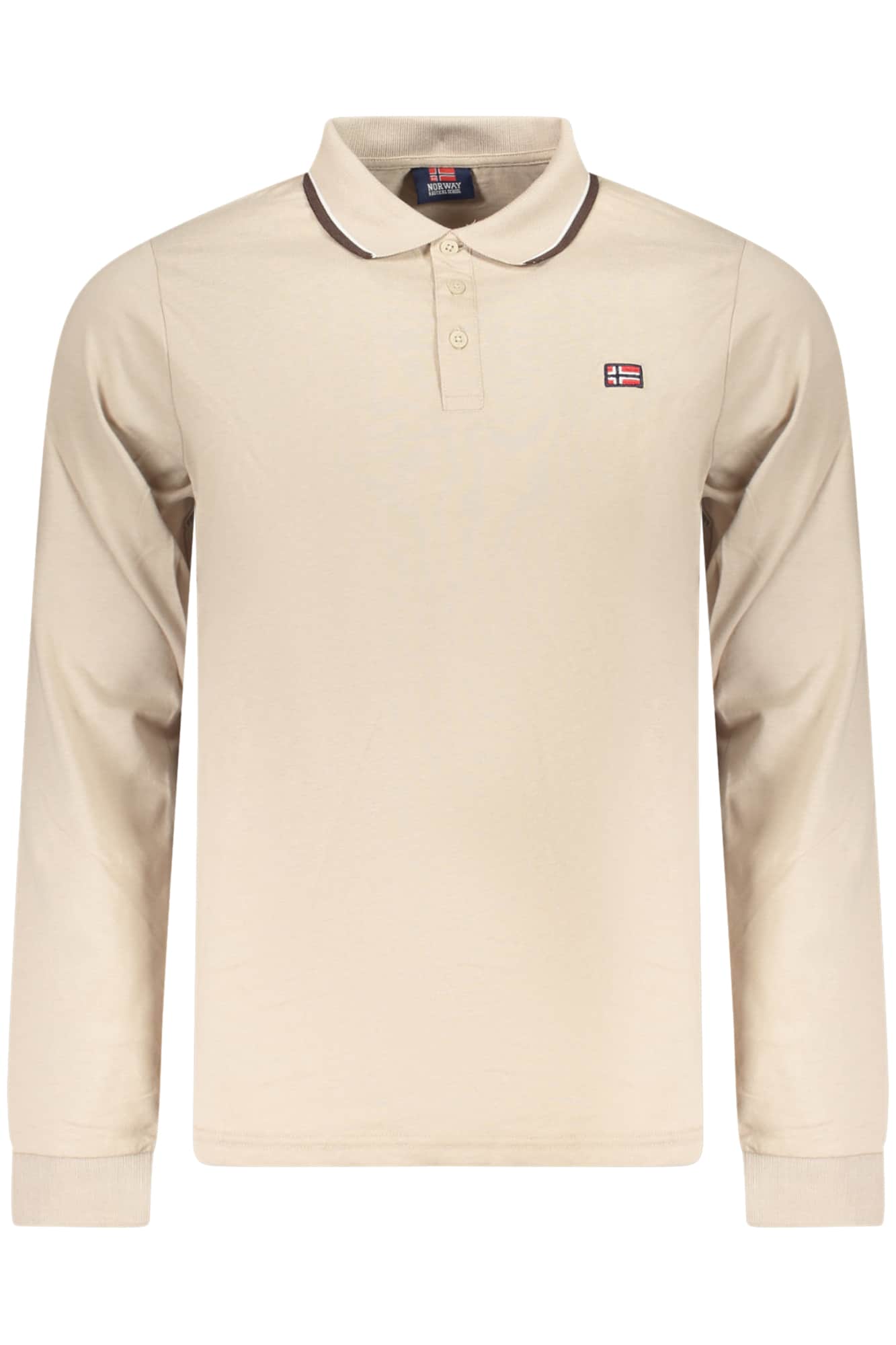 Norway 1963 herren langarm poloshirt, braun