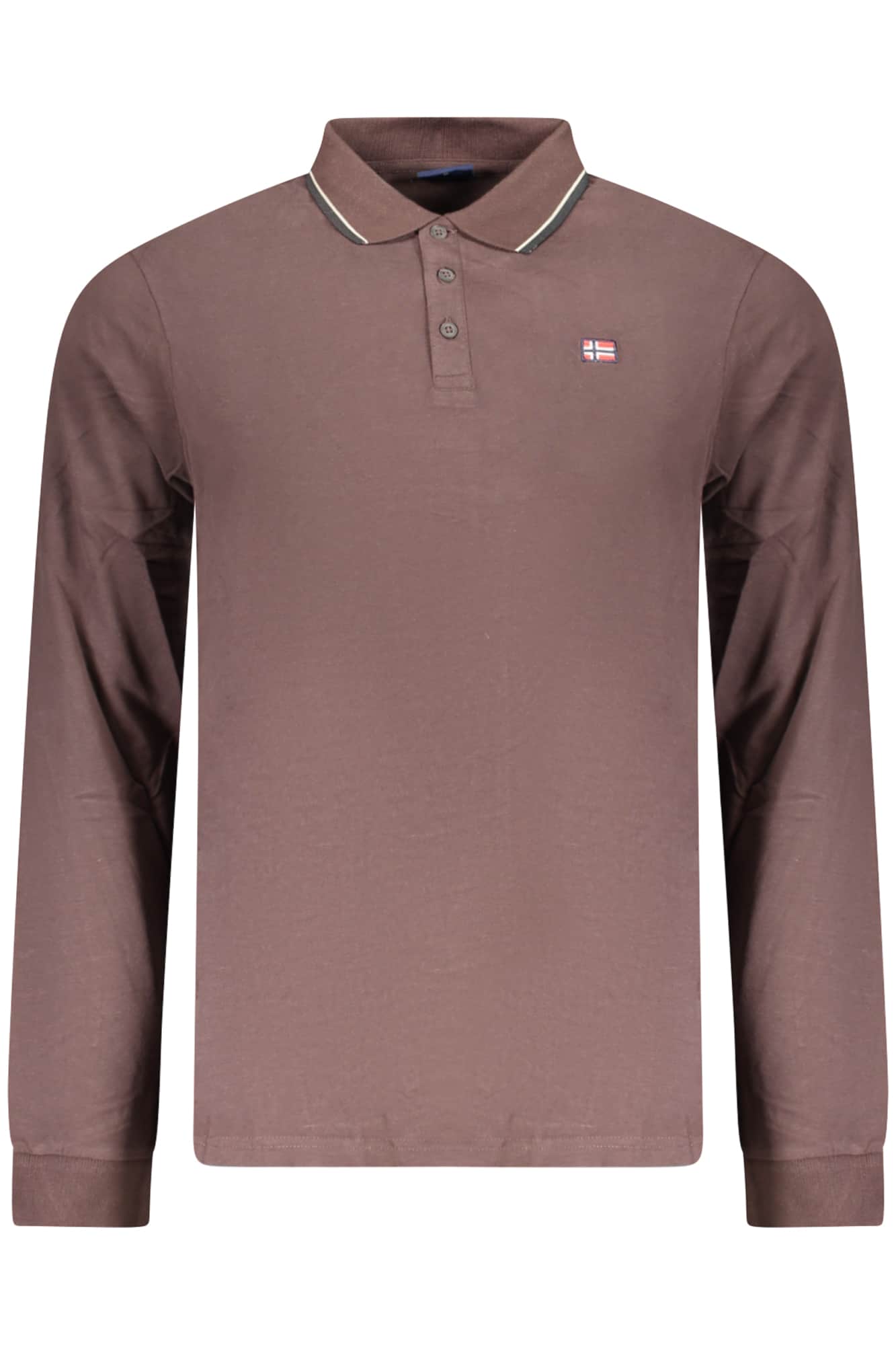 Norway 1963 herren langarm poloshirt, braun