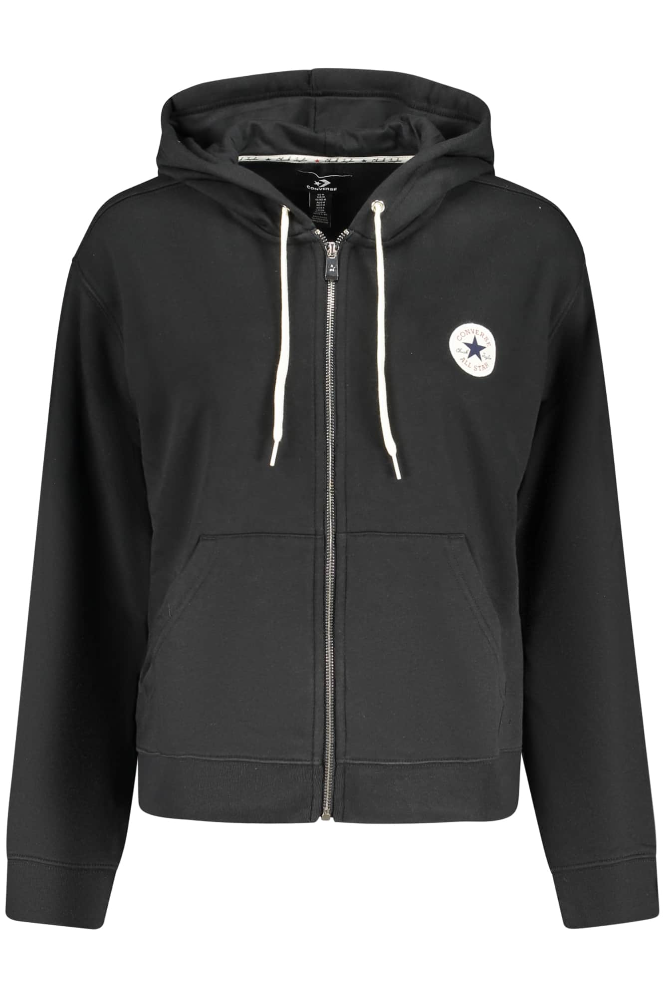 Converse Damen Mit Reißverschluss Hoodie Schwarz