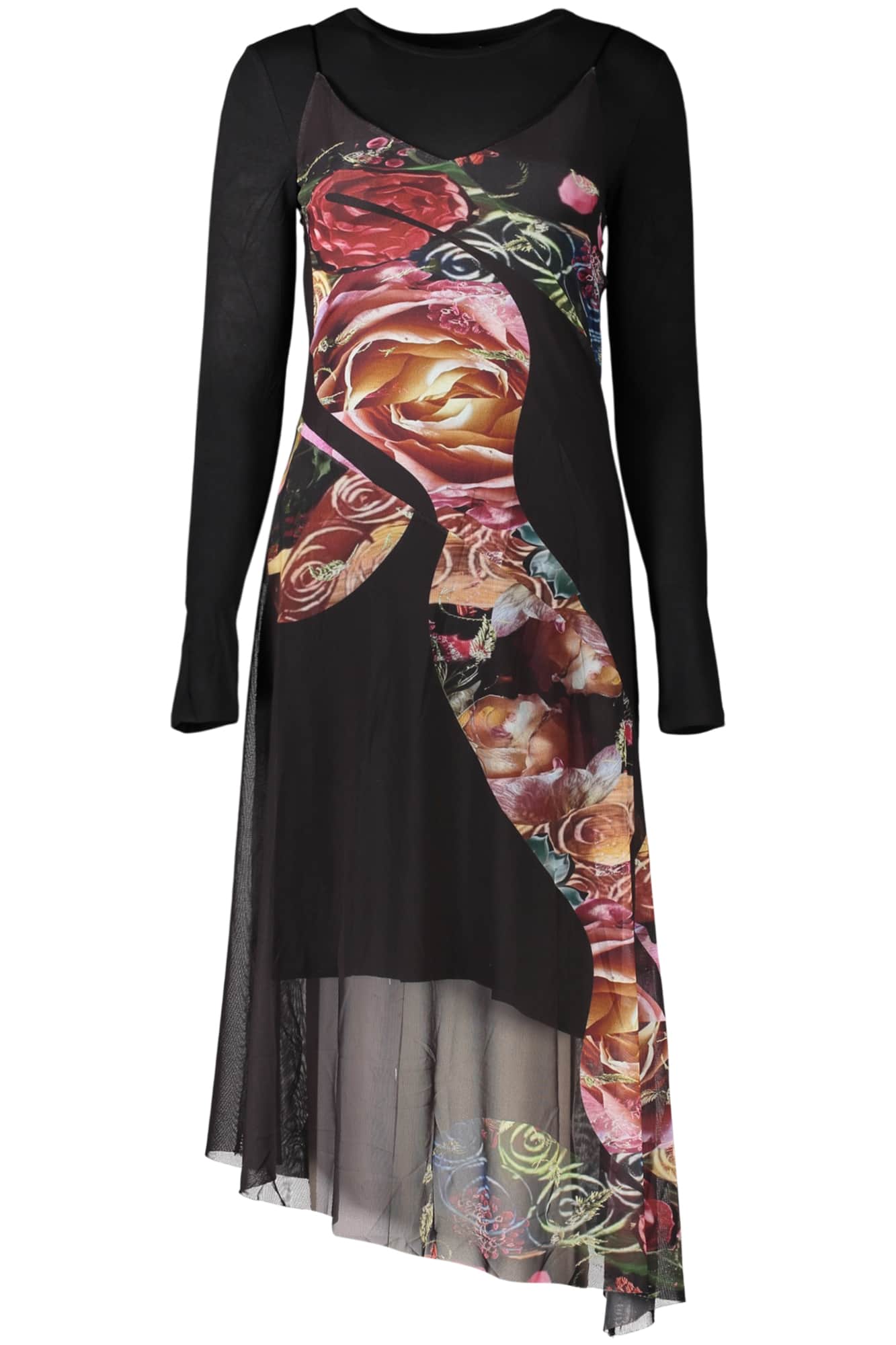 Desigual damen lang schwarz kleid