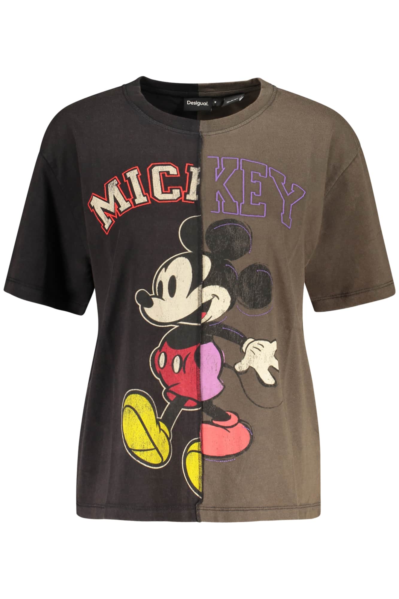 Desigual damen kurzarm t-shirt schwarz