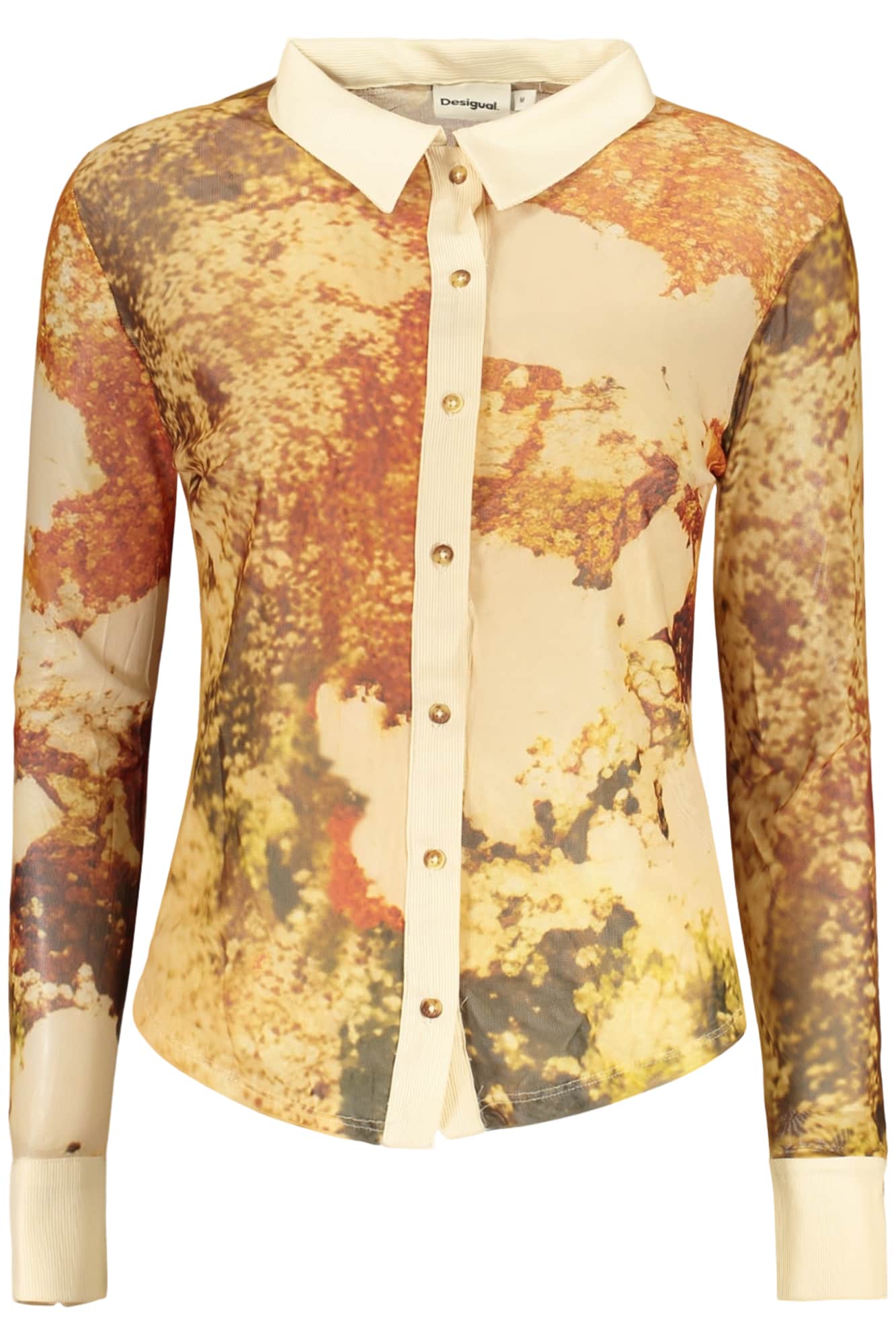 Desigual damen langarm shirt, beige