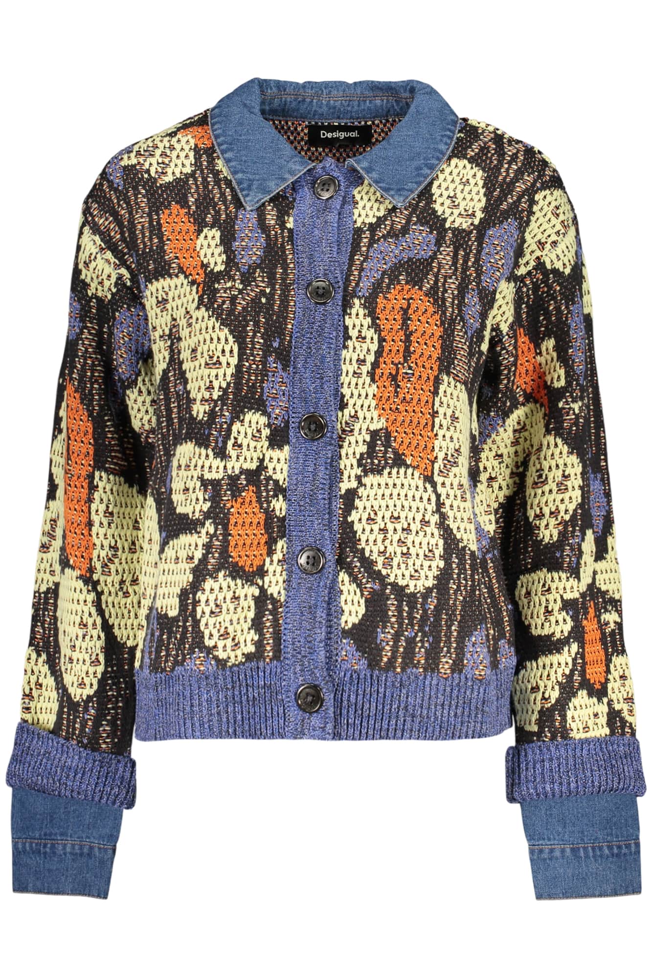 Desigual damen blau strickjacke
