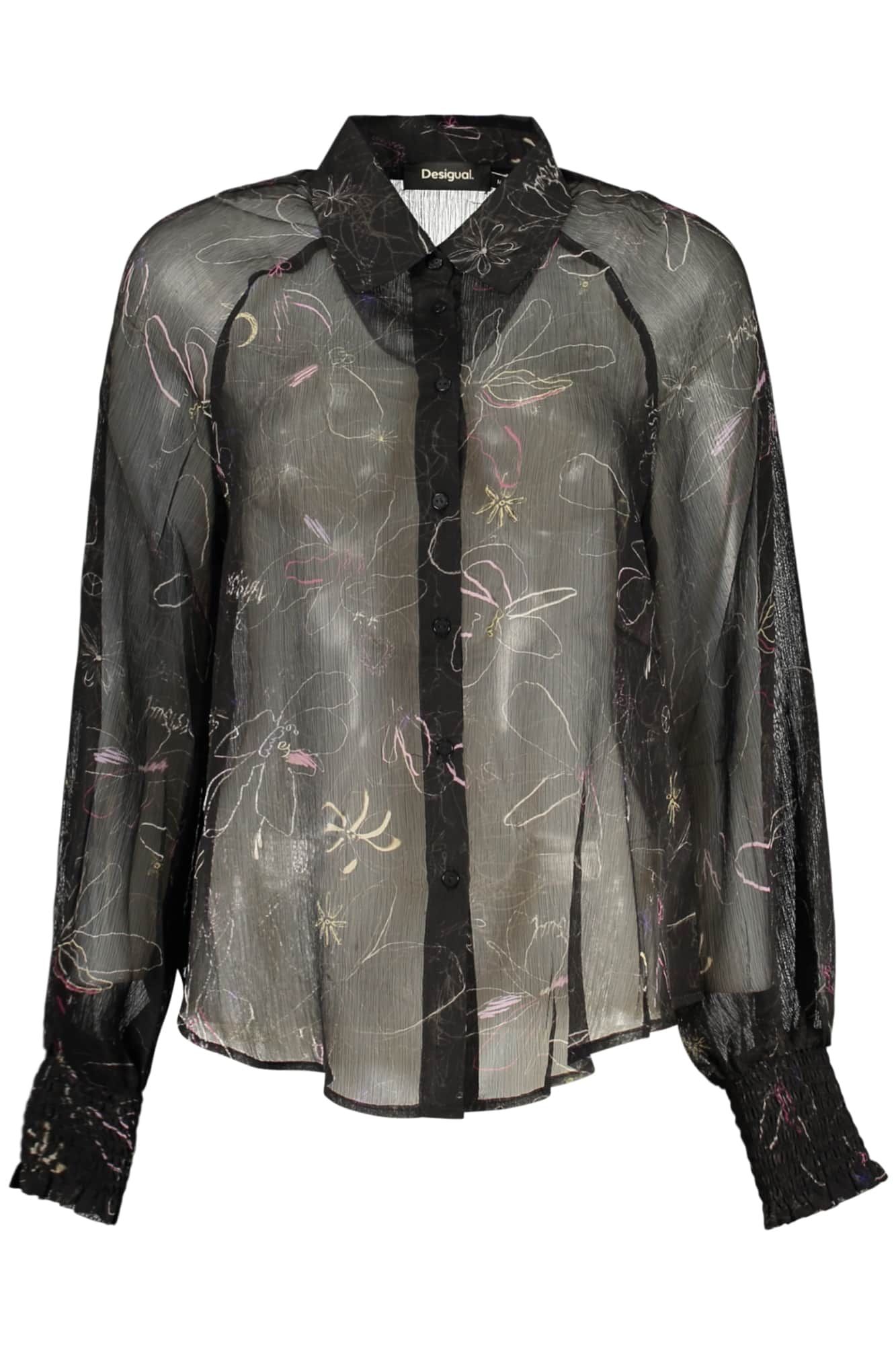 Desigual damen langarm shirt, schwarz