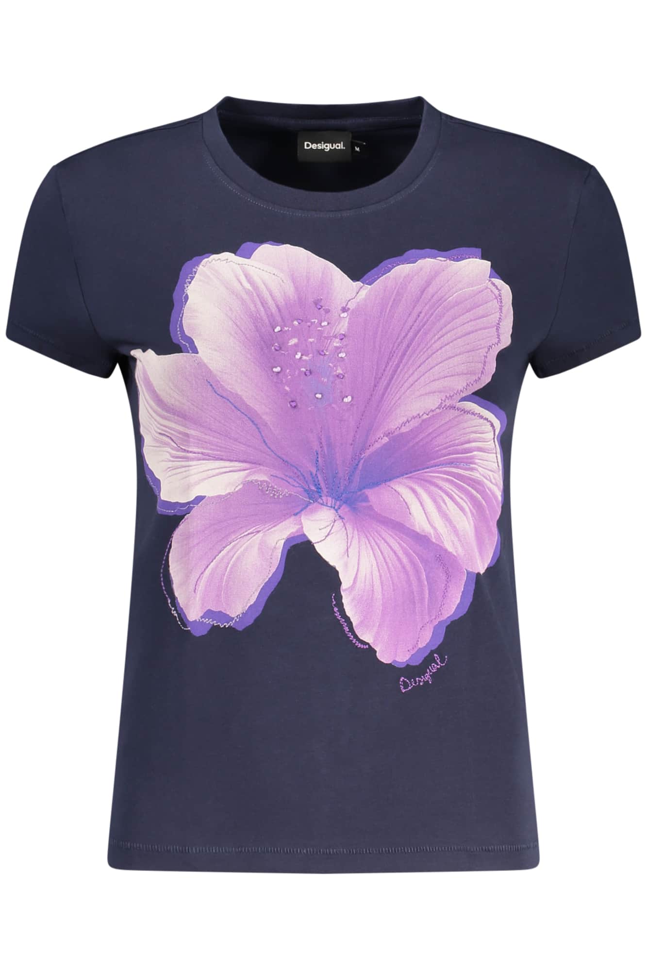 Desigual damen kurzarm t-shirt blau
