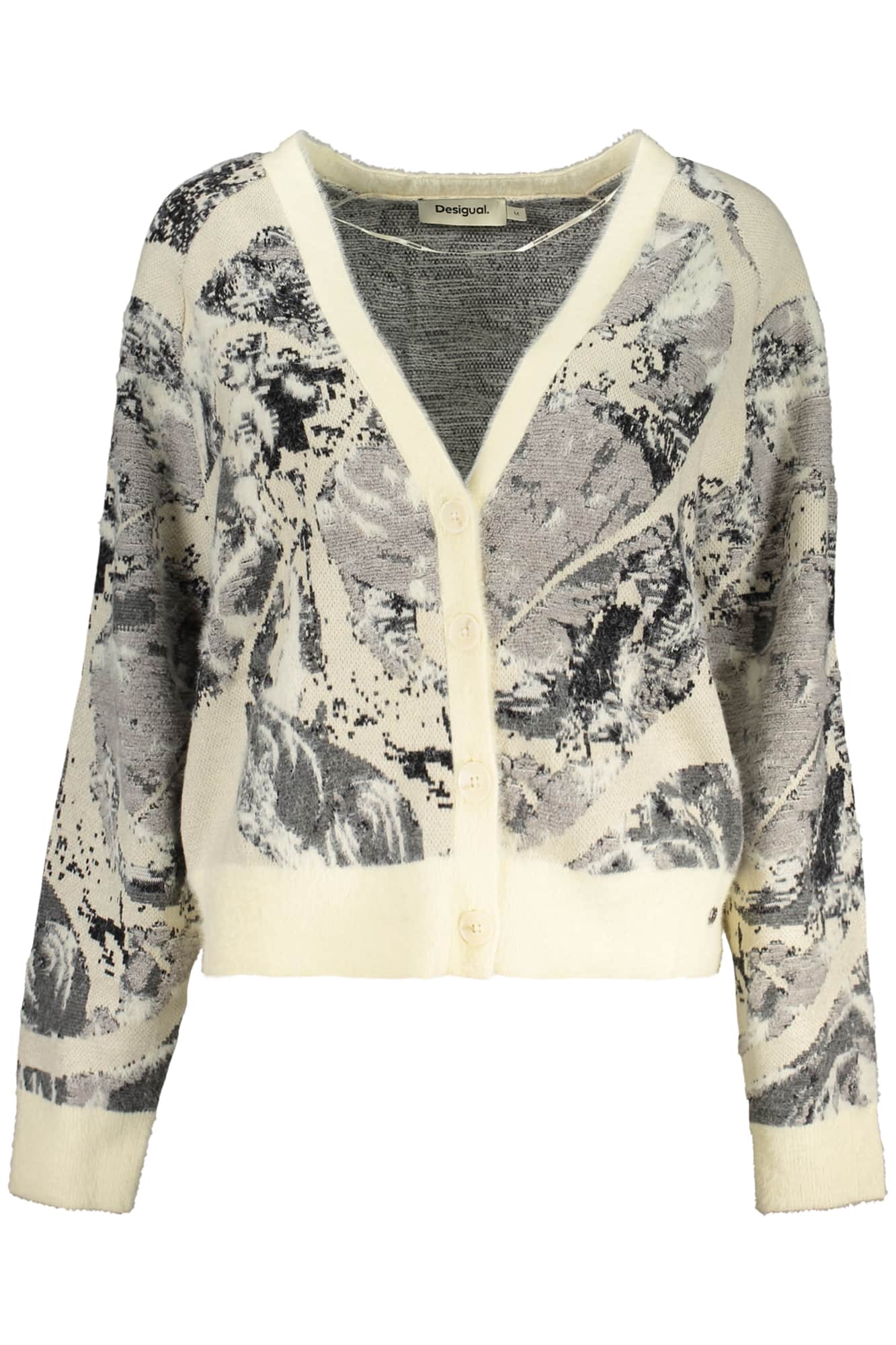 Desigual damen weiss strickjacke