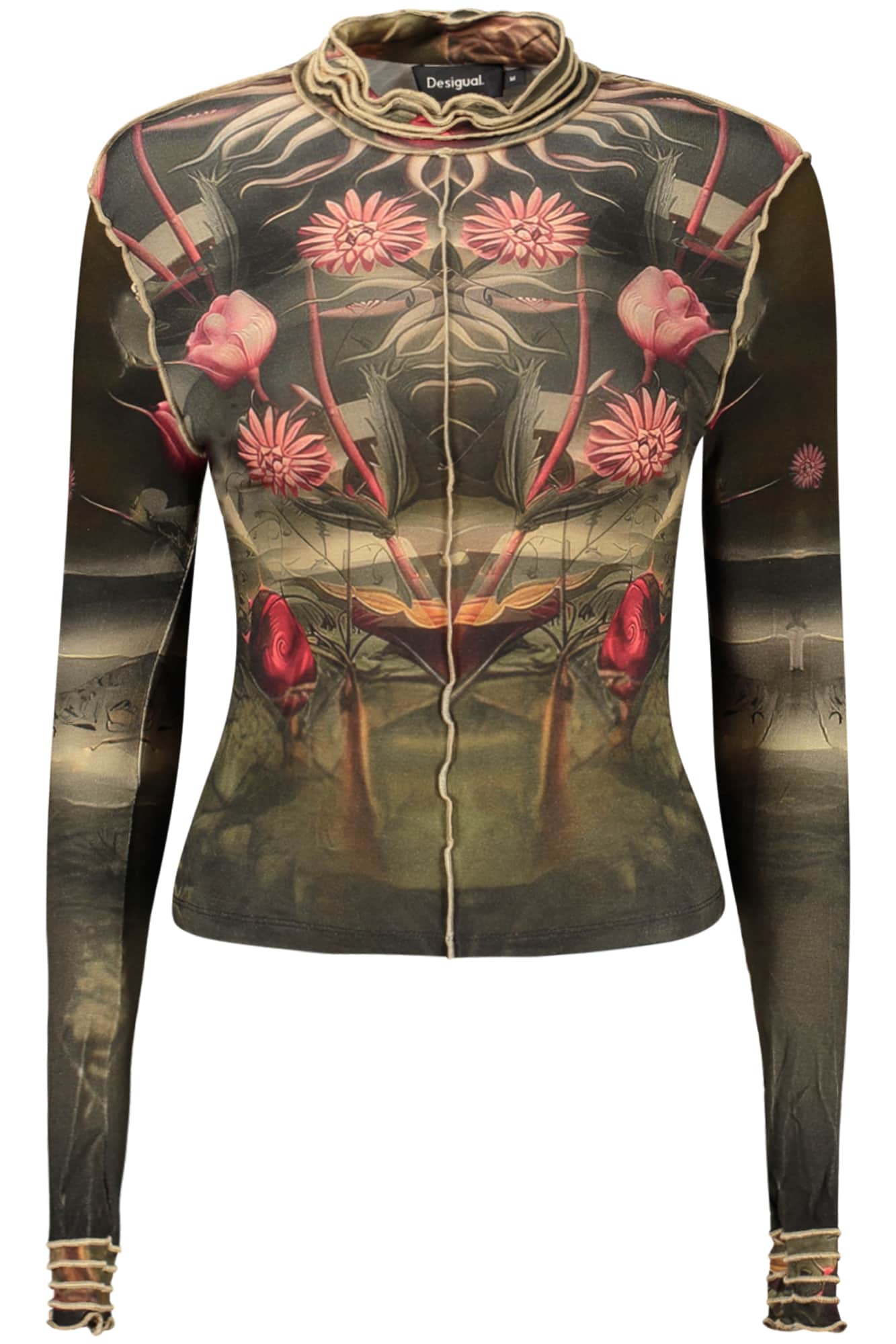 Desigual damen langarm t-shirt schwarz