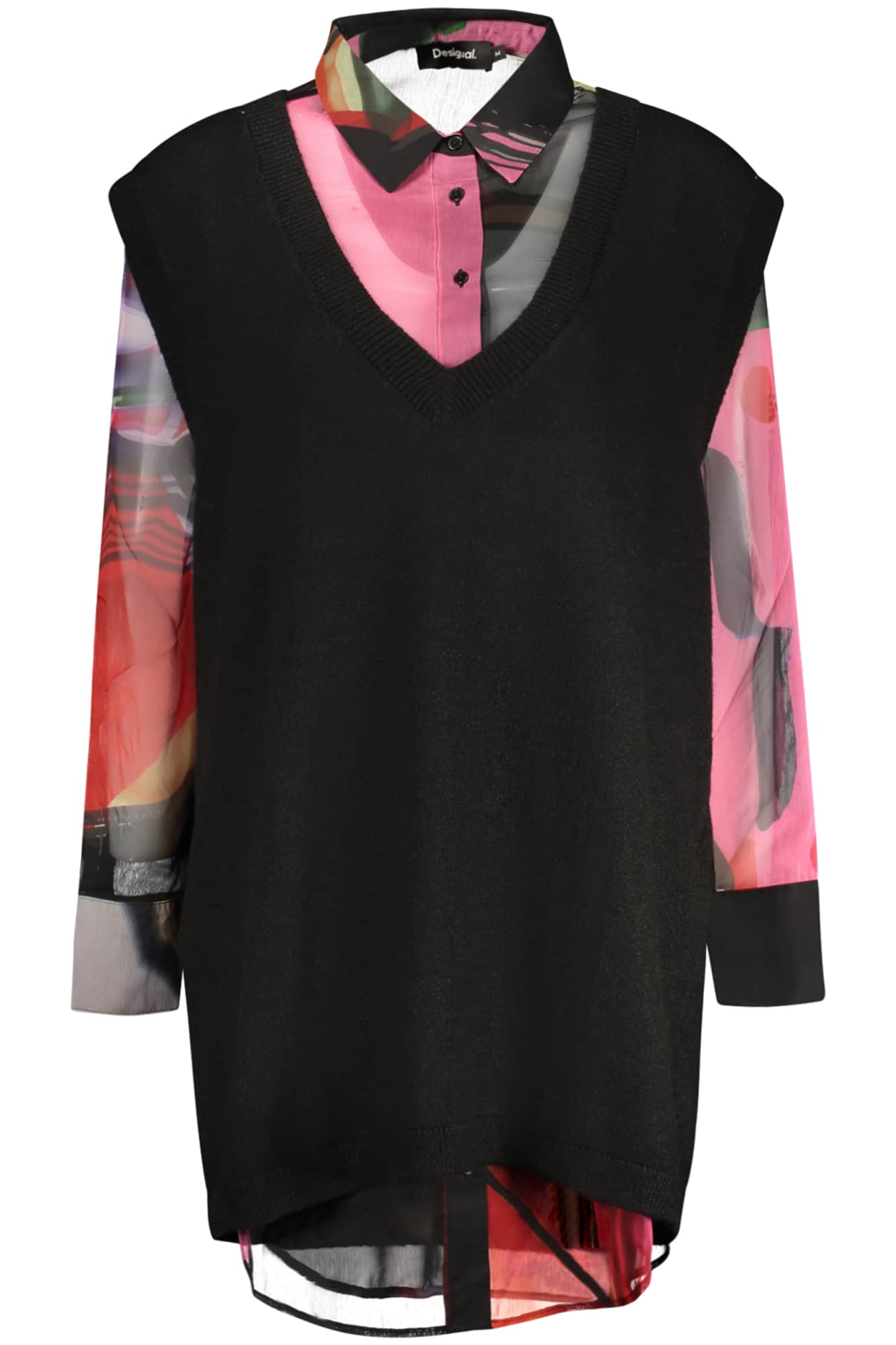 Desigual damen langarm shirt, schwarz