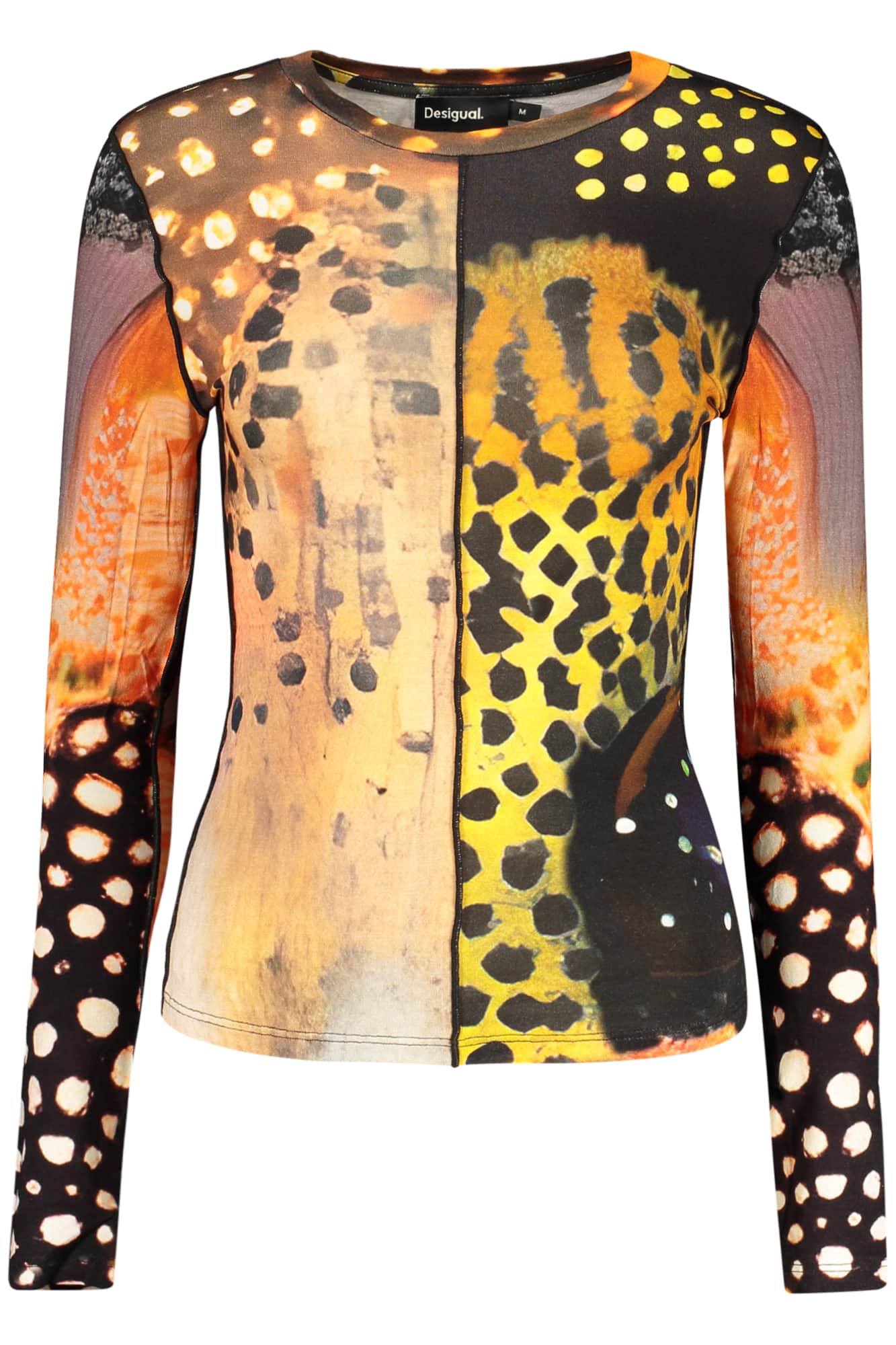 Desigual damen langarm t-shirt orange