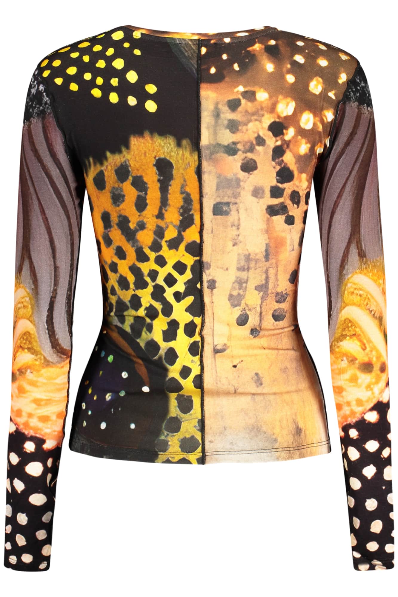 Desigual damen langarm t-shirt orange