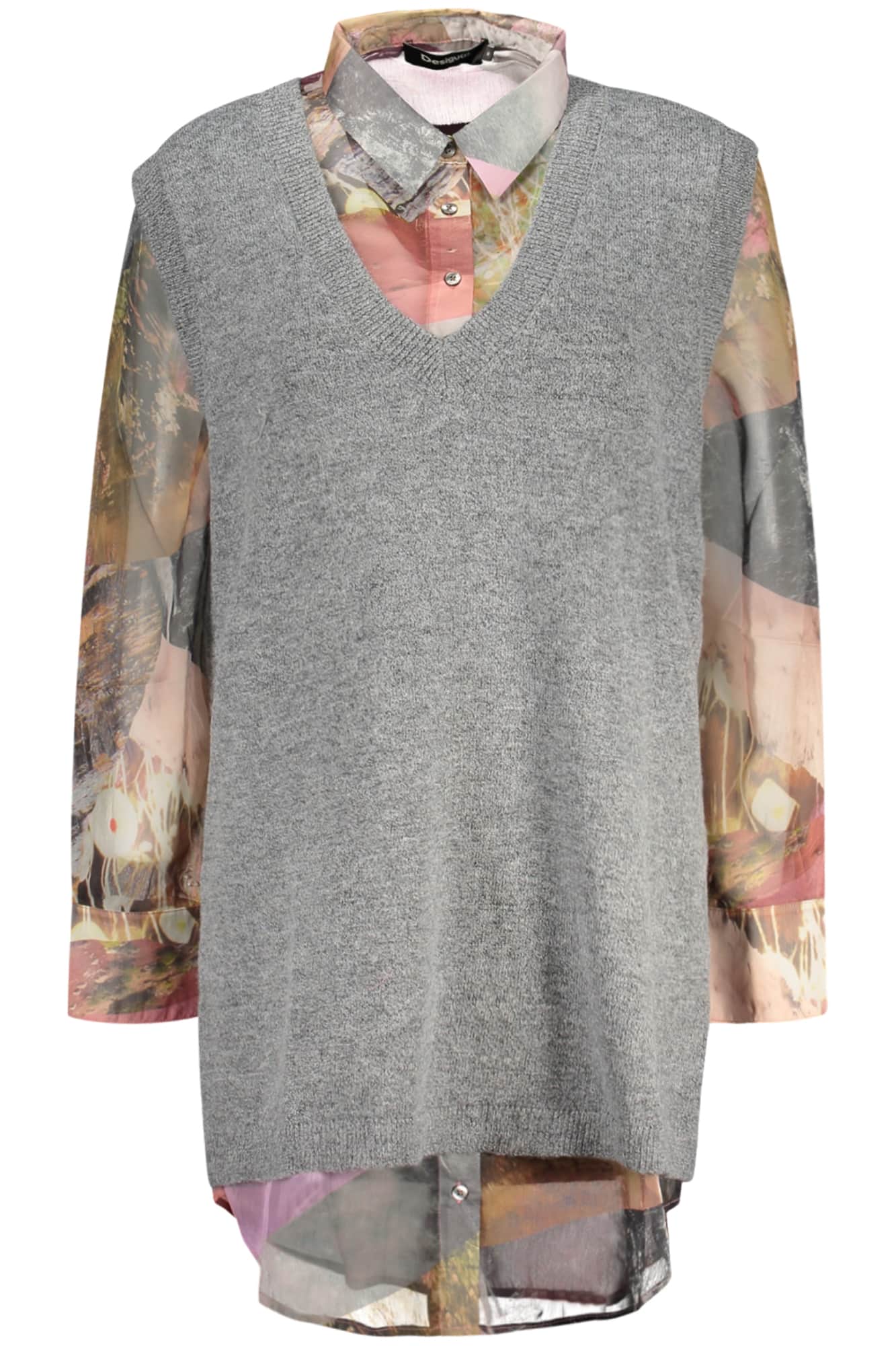 Desigual damen langarm shirt, grau