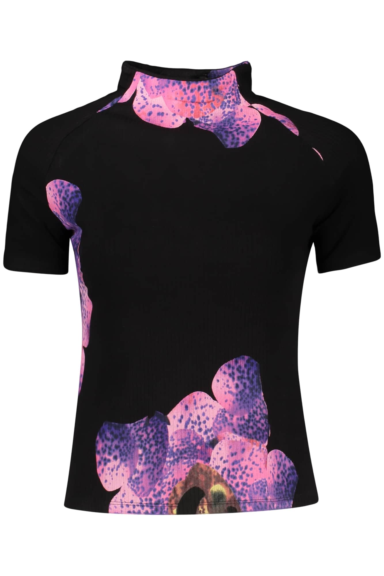 Desigual damen kurzarm t-shirt schwarz