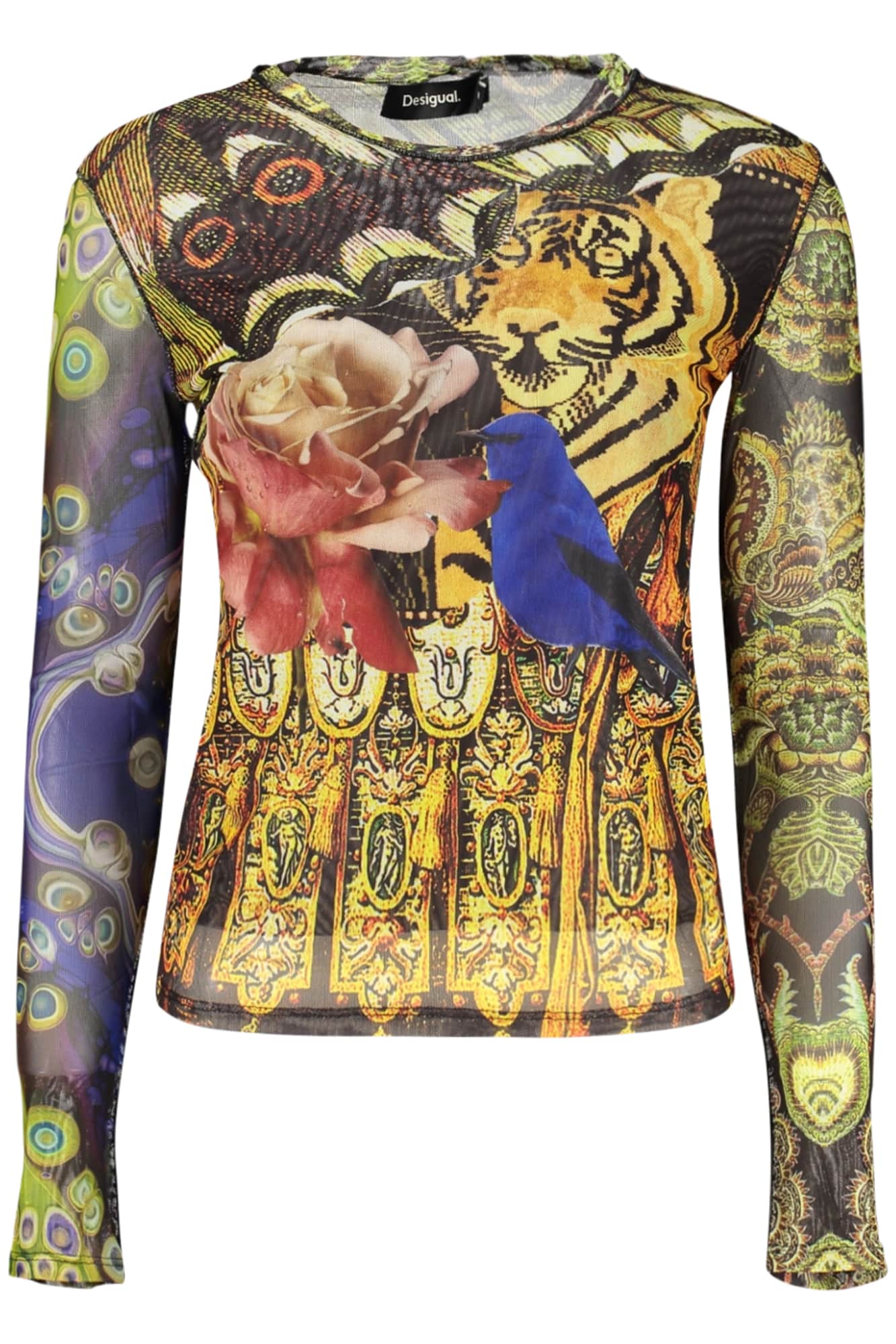Desigual damen langarm t-shirt gelb