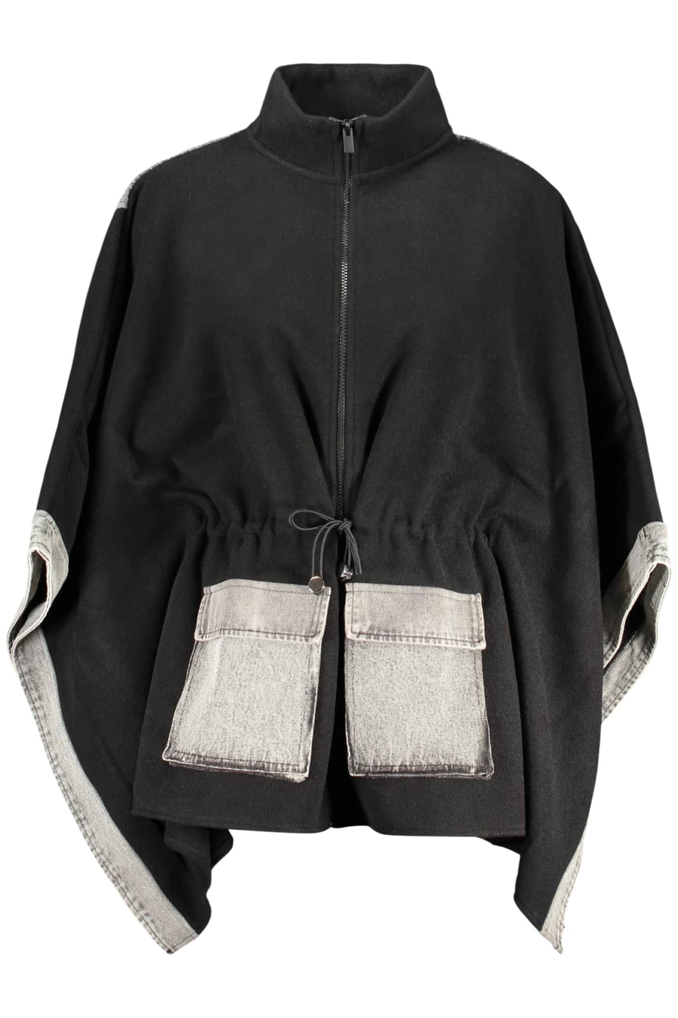 Desigual damen schwarz poncho