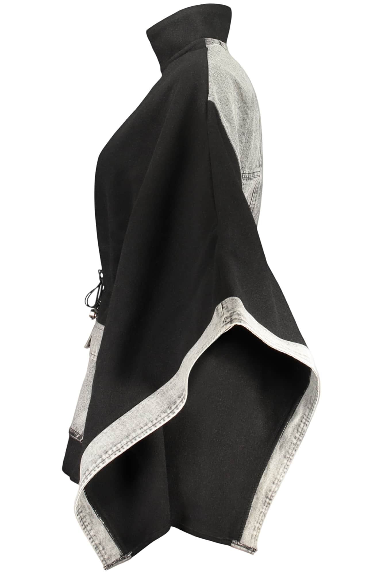Desigual damen schwarz poncho