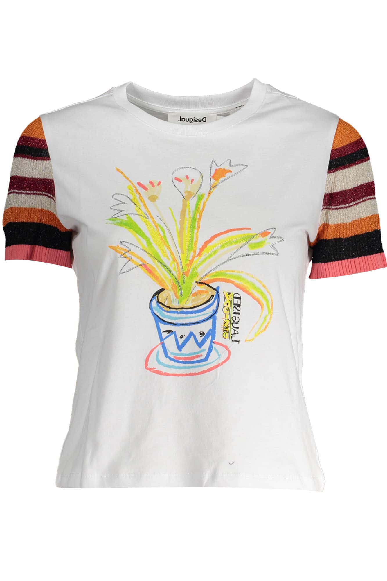 DESIGUAL KURZARM T-SHIRT DAMEN WEISS